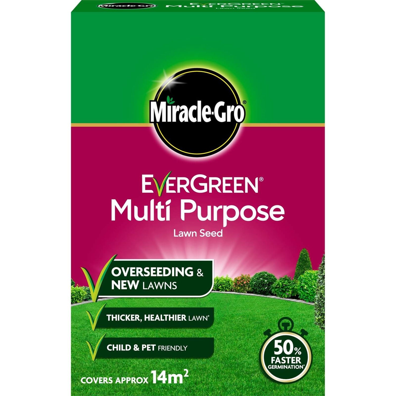 MiracleGro EverGreen Multipurpose Grass Seed 14m2 Homebase