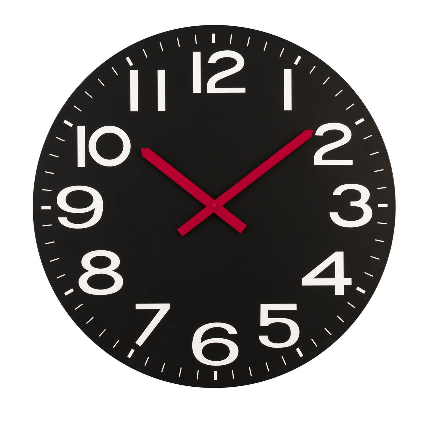 Wall Clock Black with Red Hands Homebase