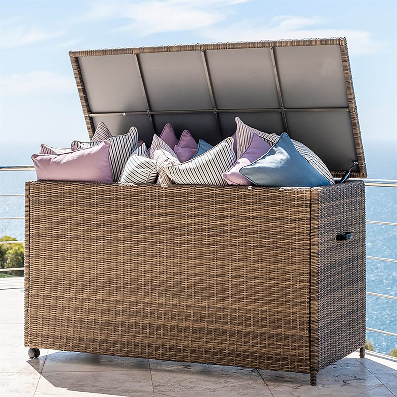 Outdoor Rattan Cushion Storage Box - Willow | Homebase