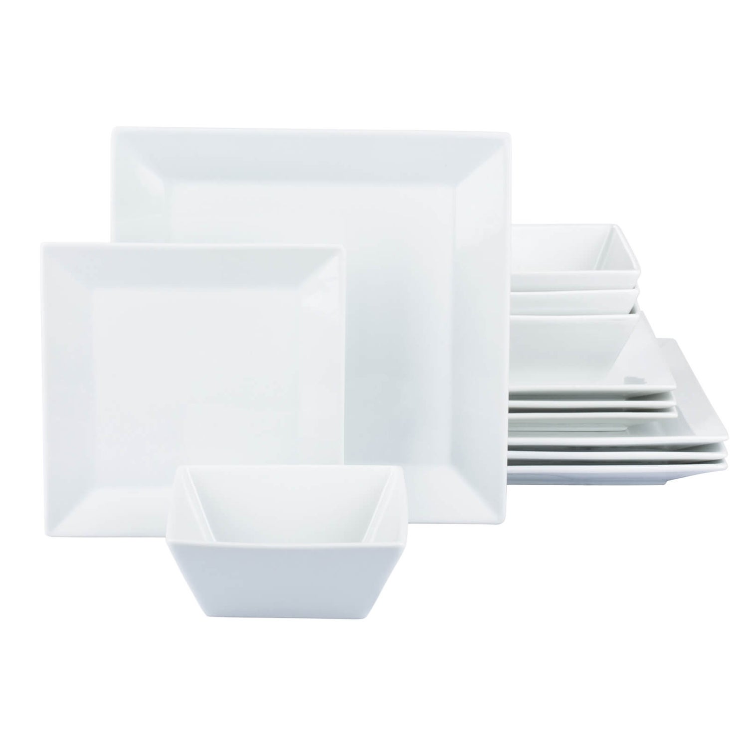 Soho Square 12 Piece Dinner Set White Homebase
