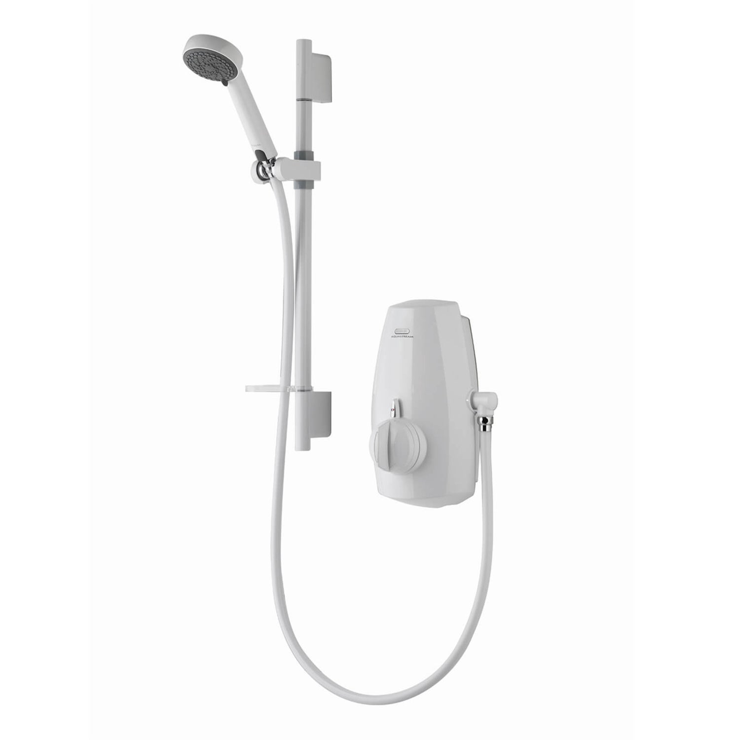 Aqualisa Aquastream Power Shower with Adjustable Head White Homebase