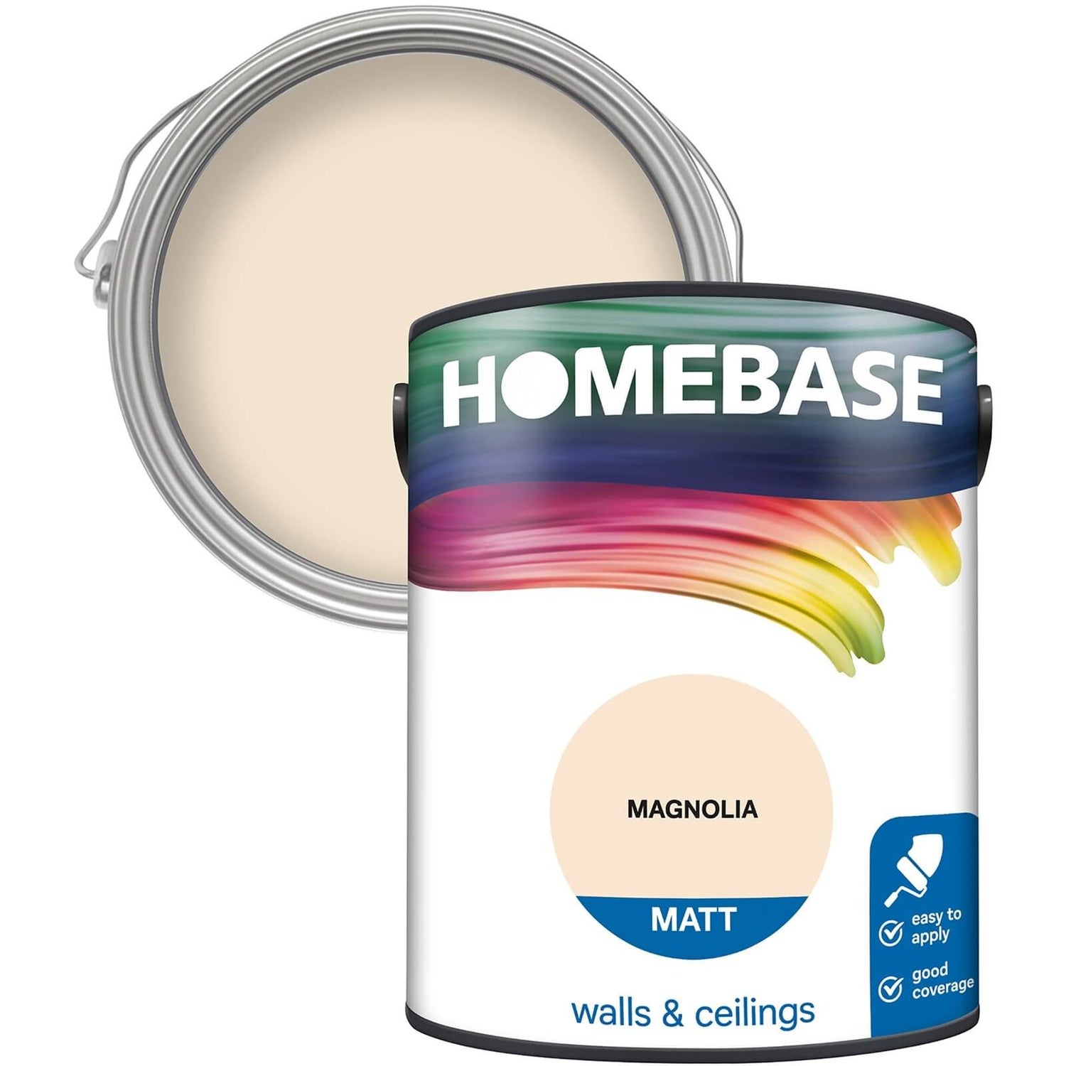 Homebase Matt Paint Magnolia 5L Homebase