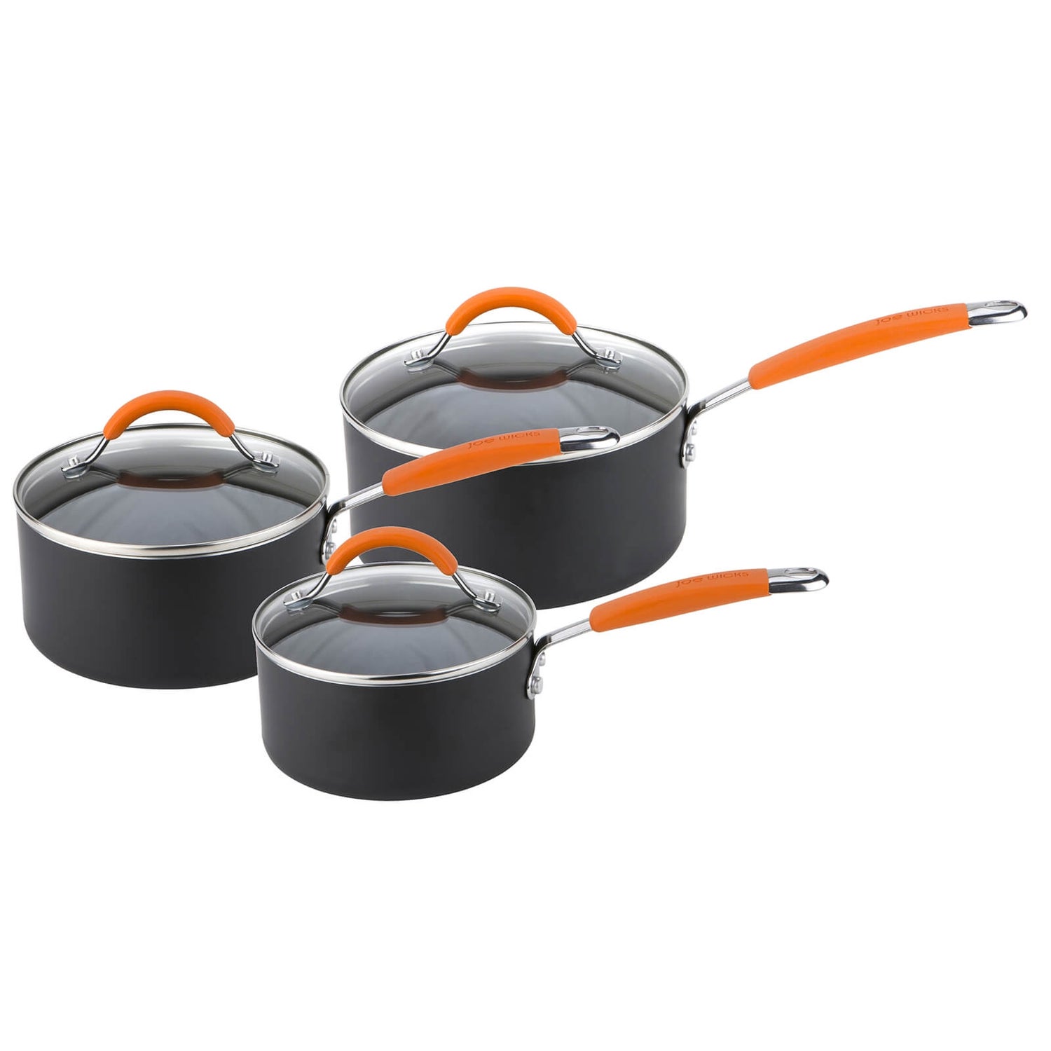 Joe Wicks Easy Release Induction NonStick Aluminium Saucepans Set of