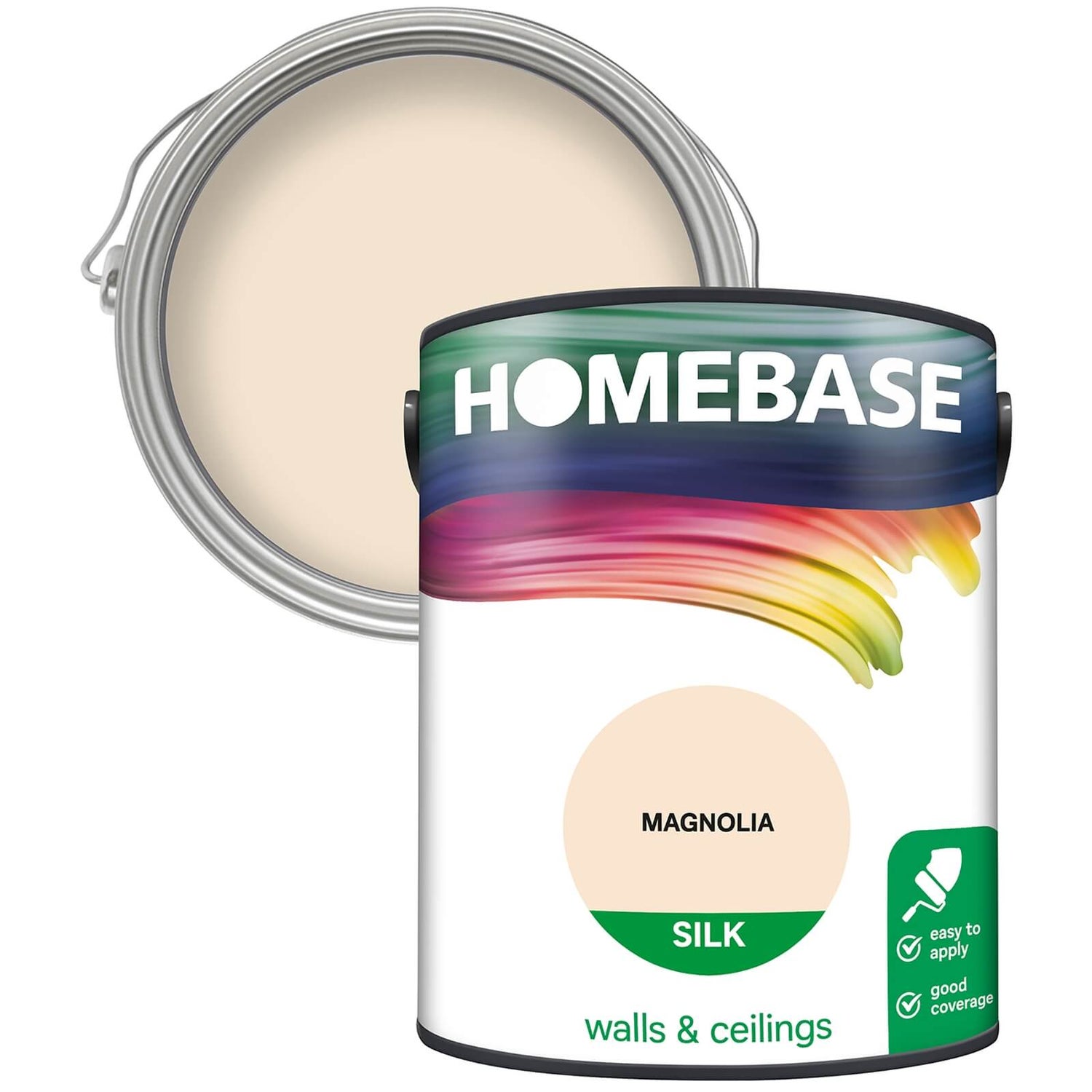 Homebase Silk Paint Magnolia 5L Homebase
