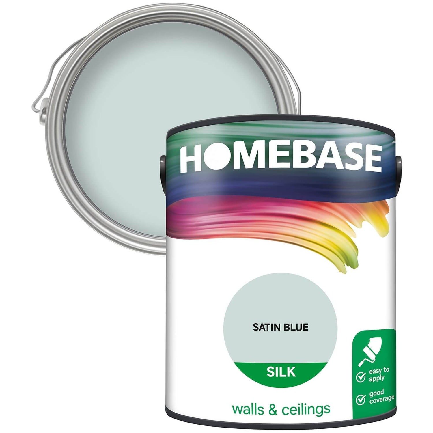 Homebase Silk Paint Satin Blue 5L Homebase