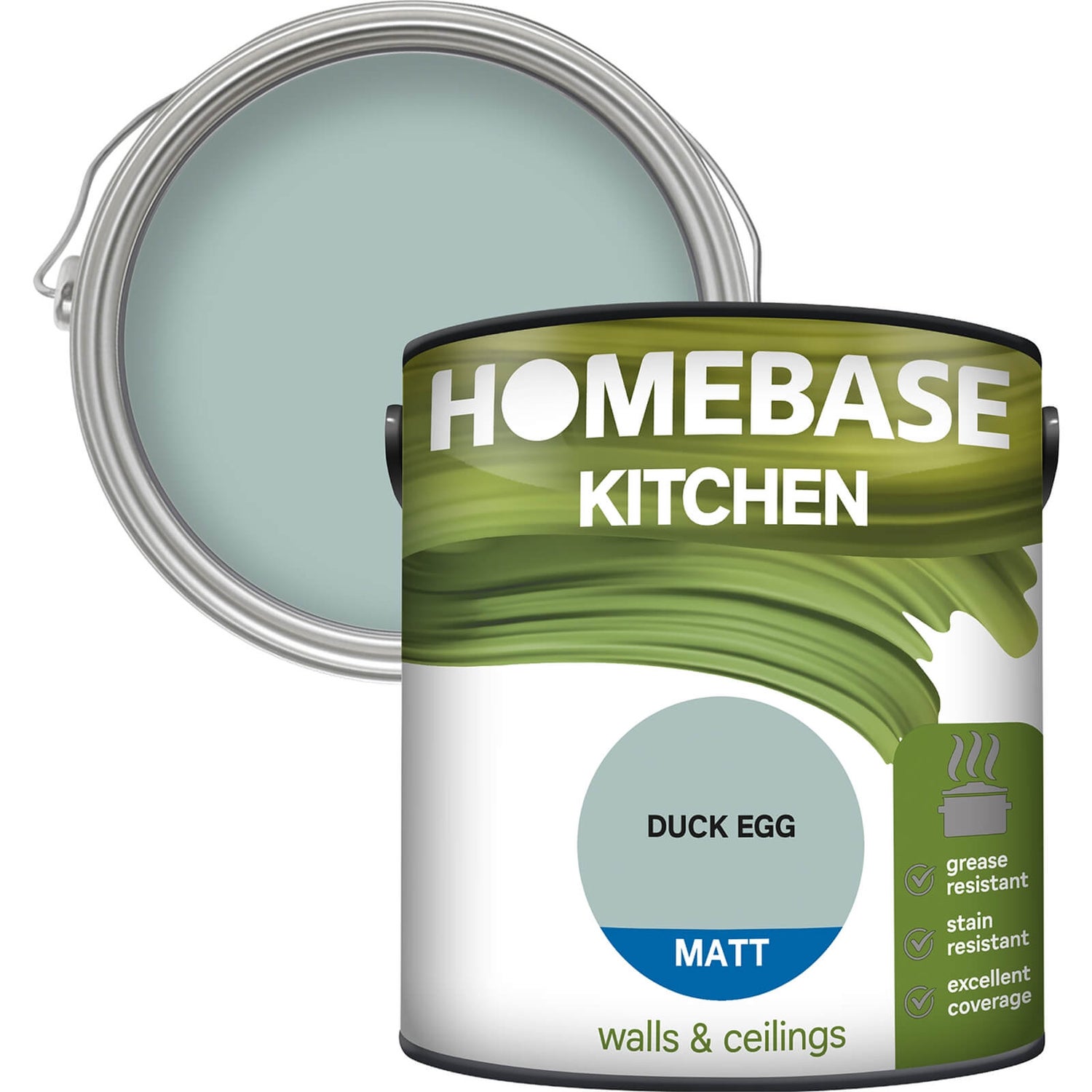 Homebase Kitchen Matt Paint Duck Egg 2.5L Homebase