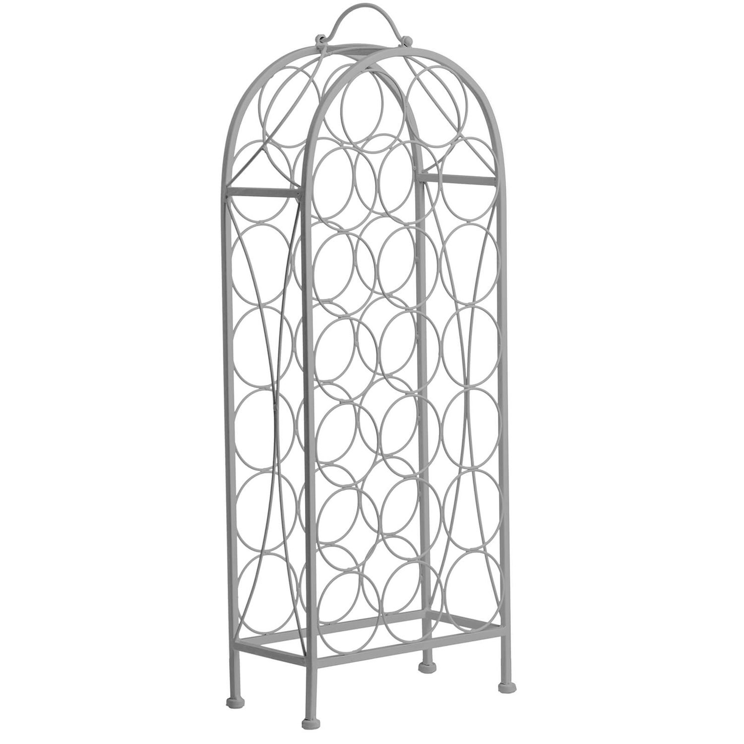 Cafe Cassis 20 Bottles Wine Rack Grey Homebase