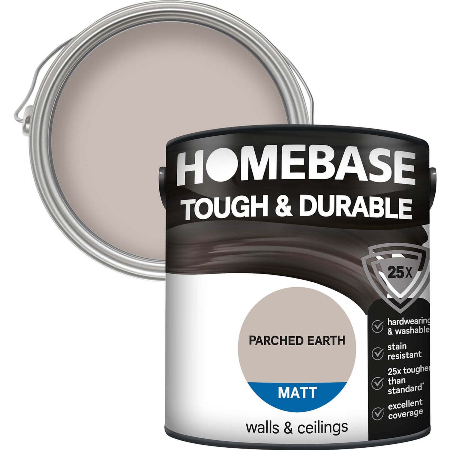 Homebase Tough & Durable Matt Paint Parched Earth 2.5L Homebase