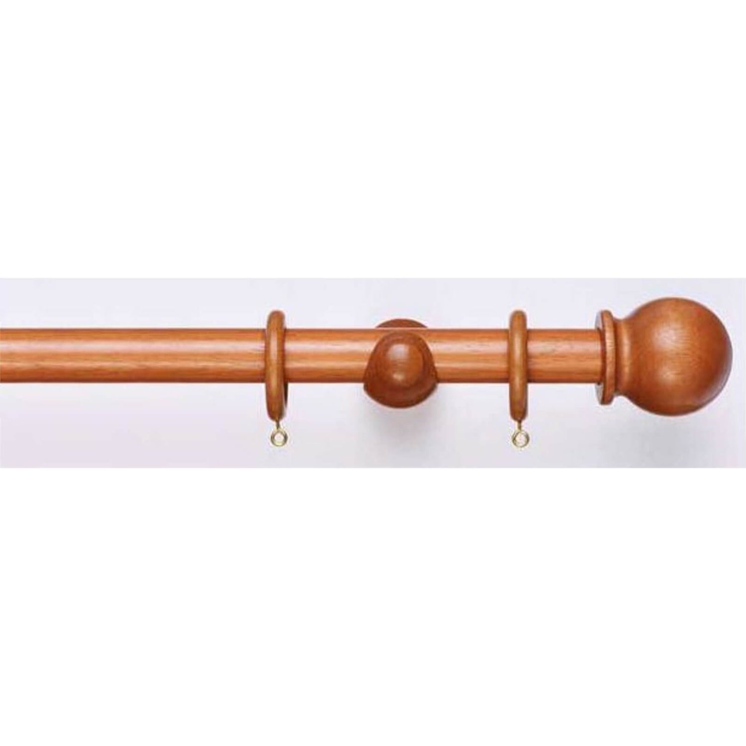 Mid Oak Wooden Curtain Pole & Ball Finial 1.8m Homebase