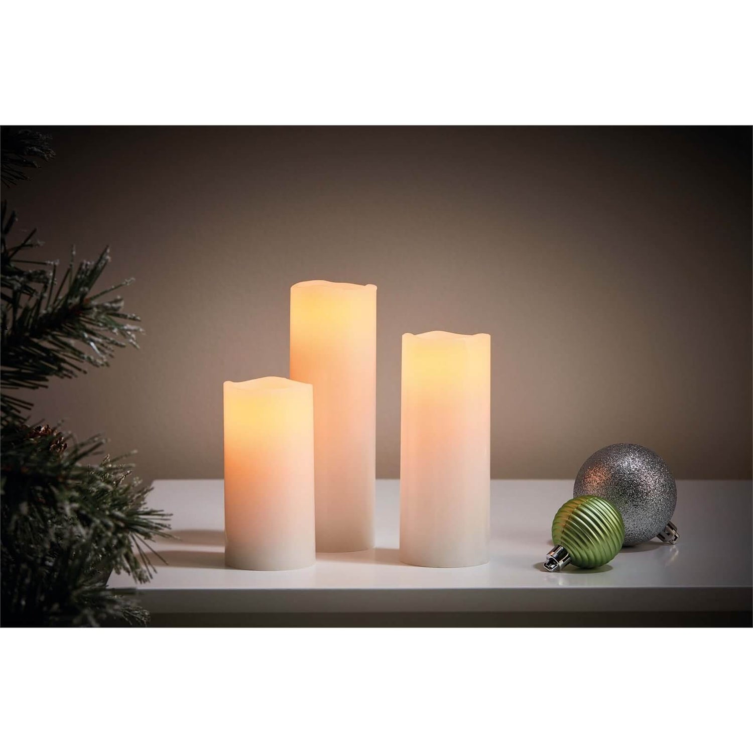 3 LED Pillar Candles (Battery Operated) Homebase