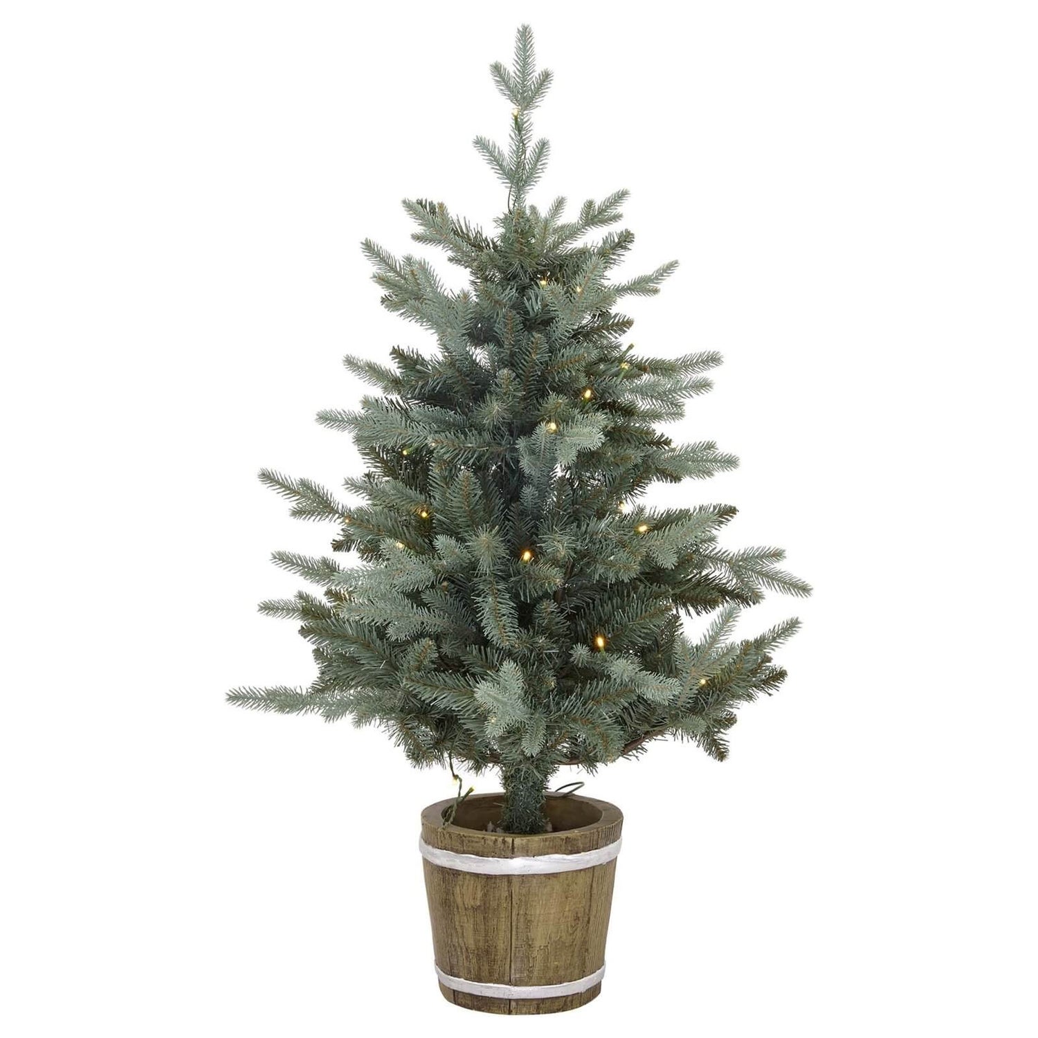 3.5ft Prelit Barrel Potted Christmas Tree (Battery Operated) Homebase