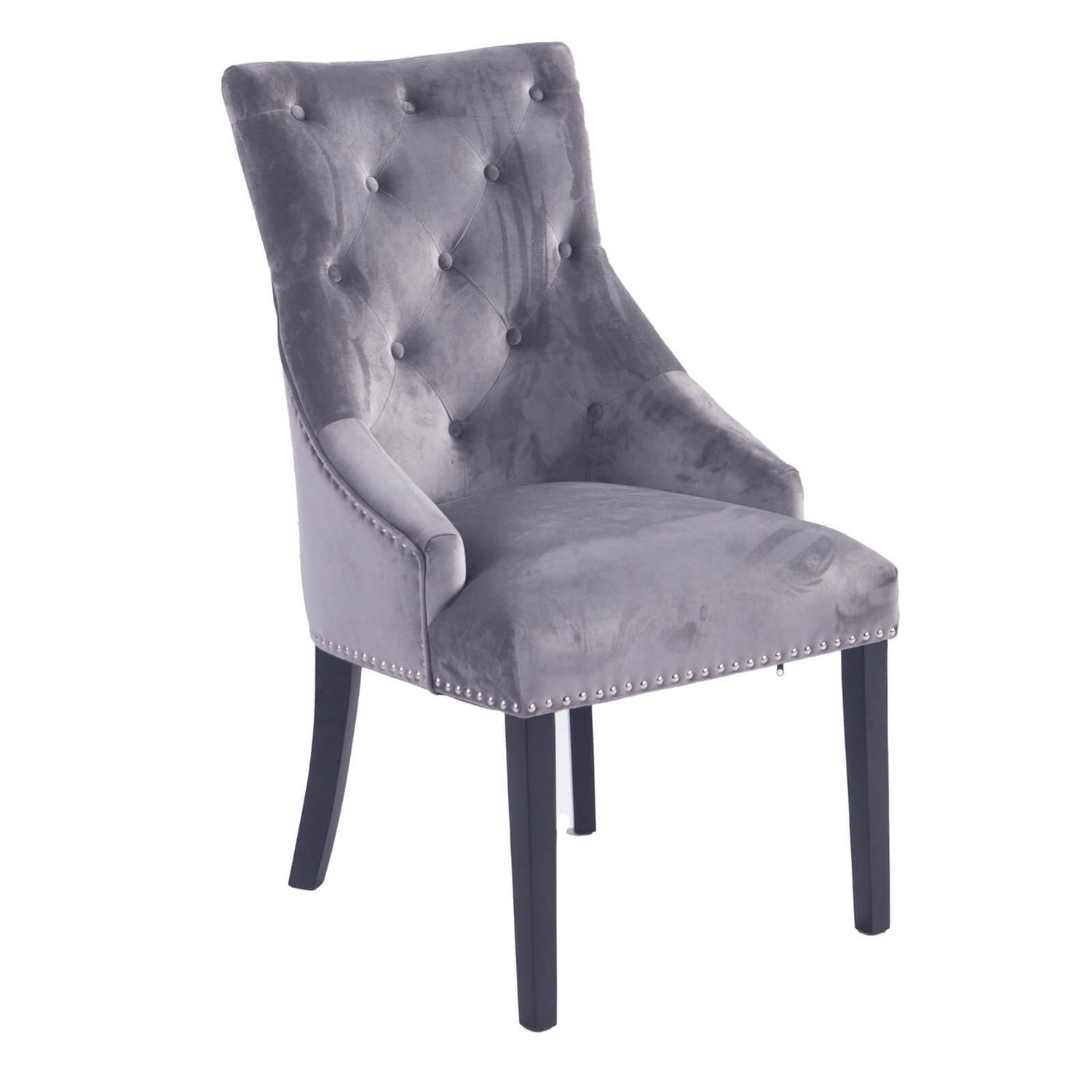 Annabelle Velvet Dining Chairs Set of 2 Grey Homebase