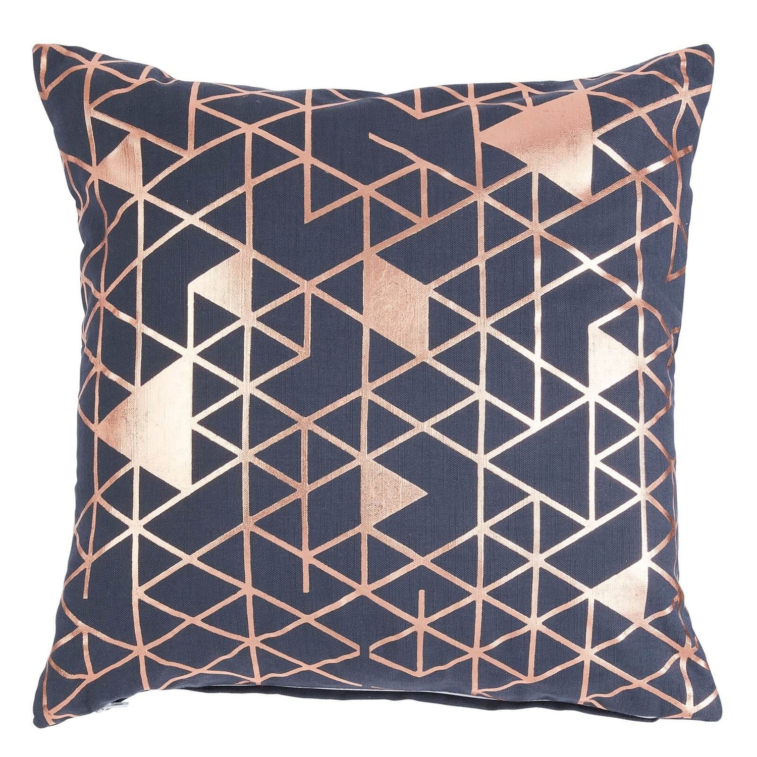 Foil Print Cushion Grey & Rose Gold Homebase