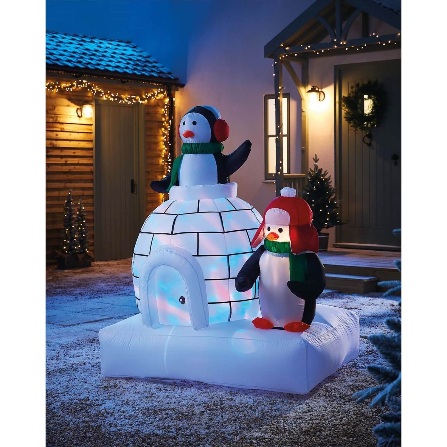5ft Penguins and Igloo Christmas Inflatable Homebase