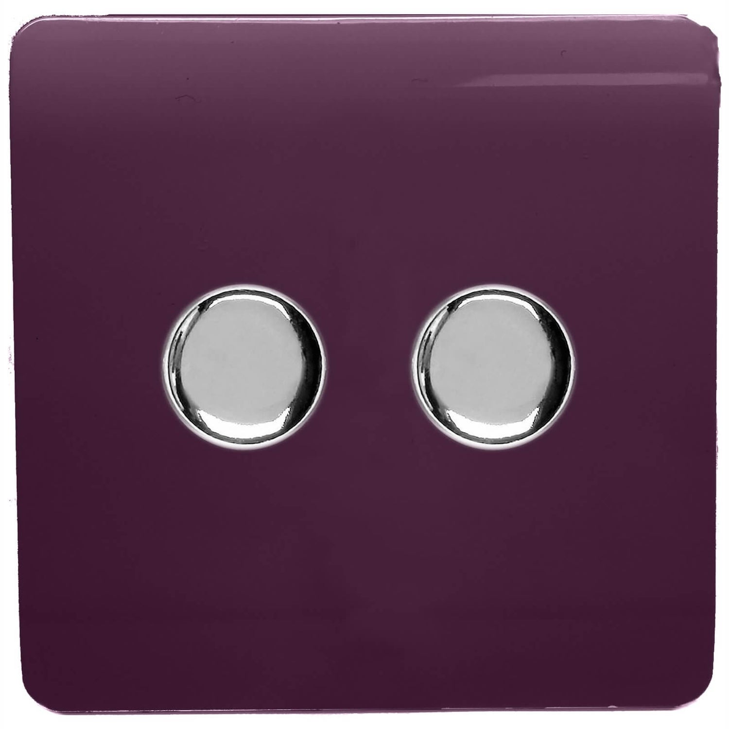 Trendi Switch 2 Gang 120 Watt LED Dimmer Switch in Plum Homebase