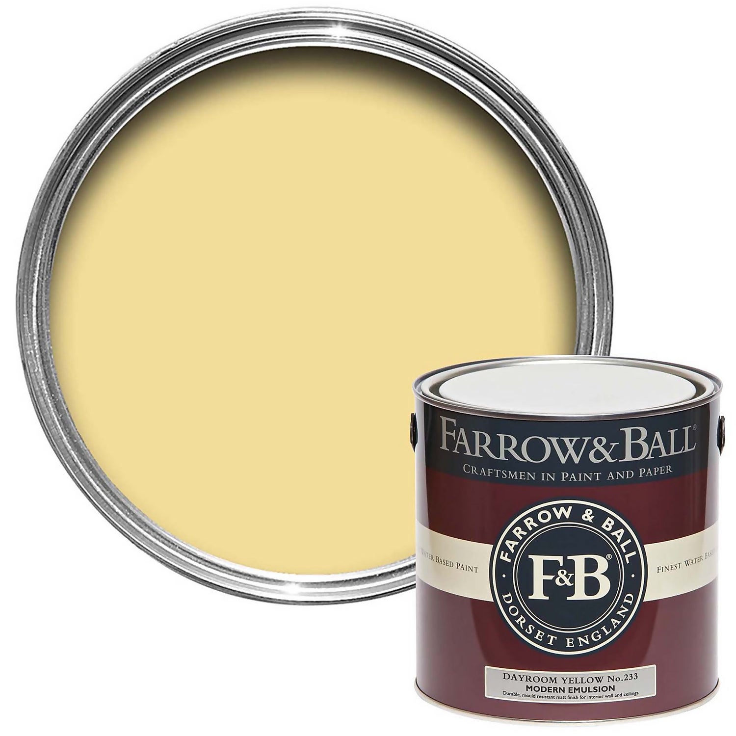 Farrow & Ball Modern No.233 Dayroom Yellow Emulsion Paint 2.5L