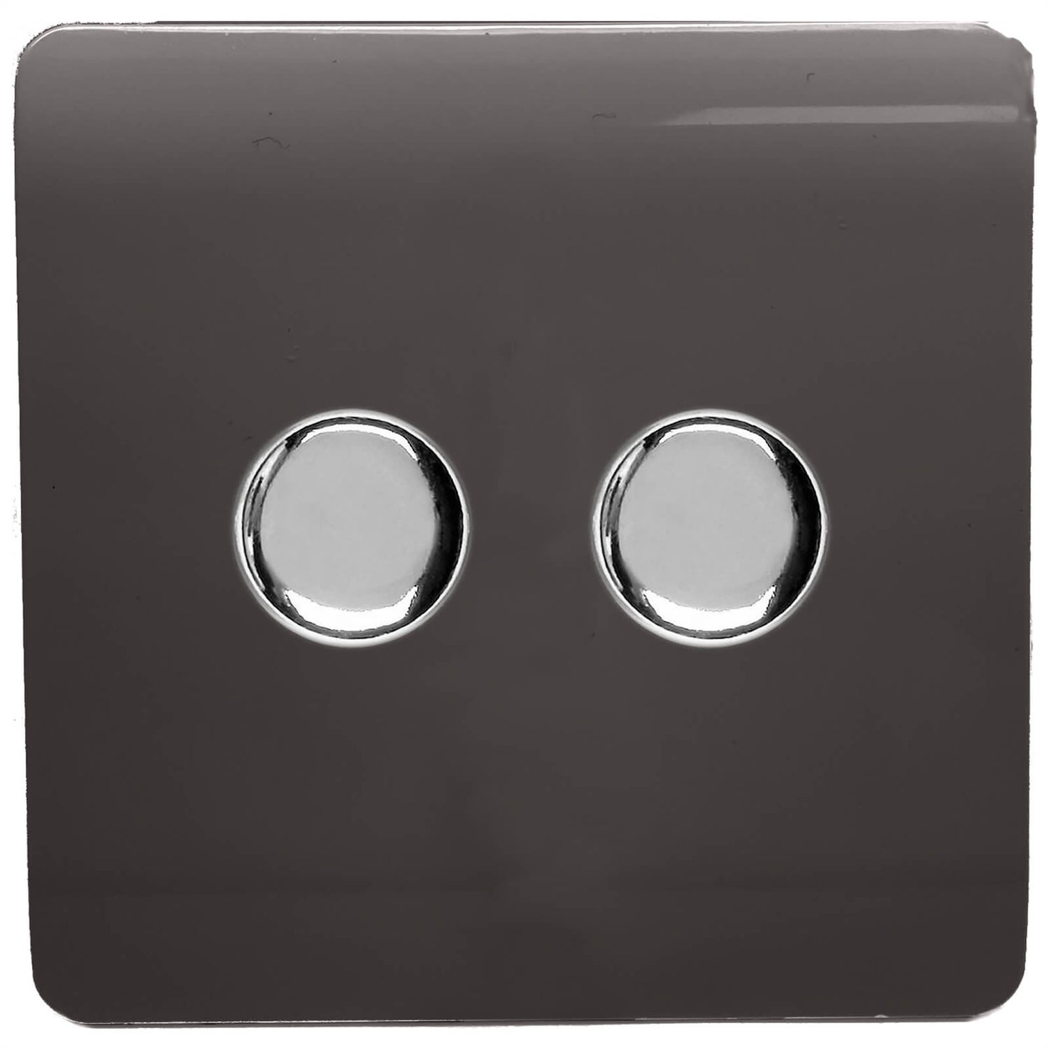 Trendi Switch 2 Gang 120 Watt LED Dimmer Switch Dark Brown Homebase