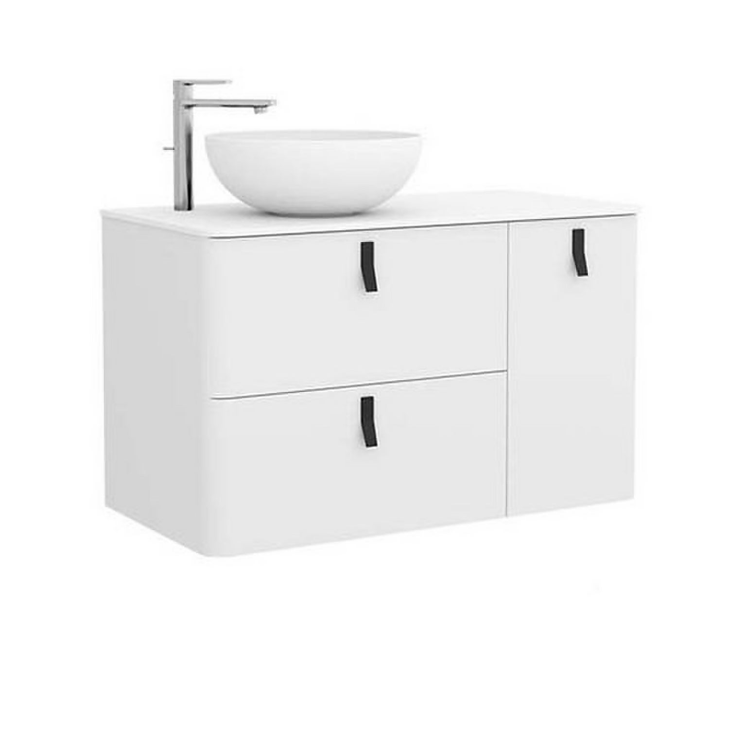 Bathstore Sketch 900 Right Hand Wash Bowl and Unit Matt White Homebase
