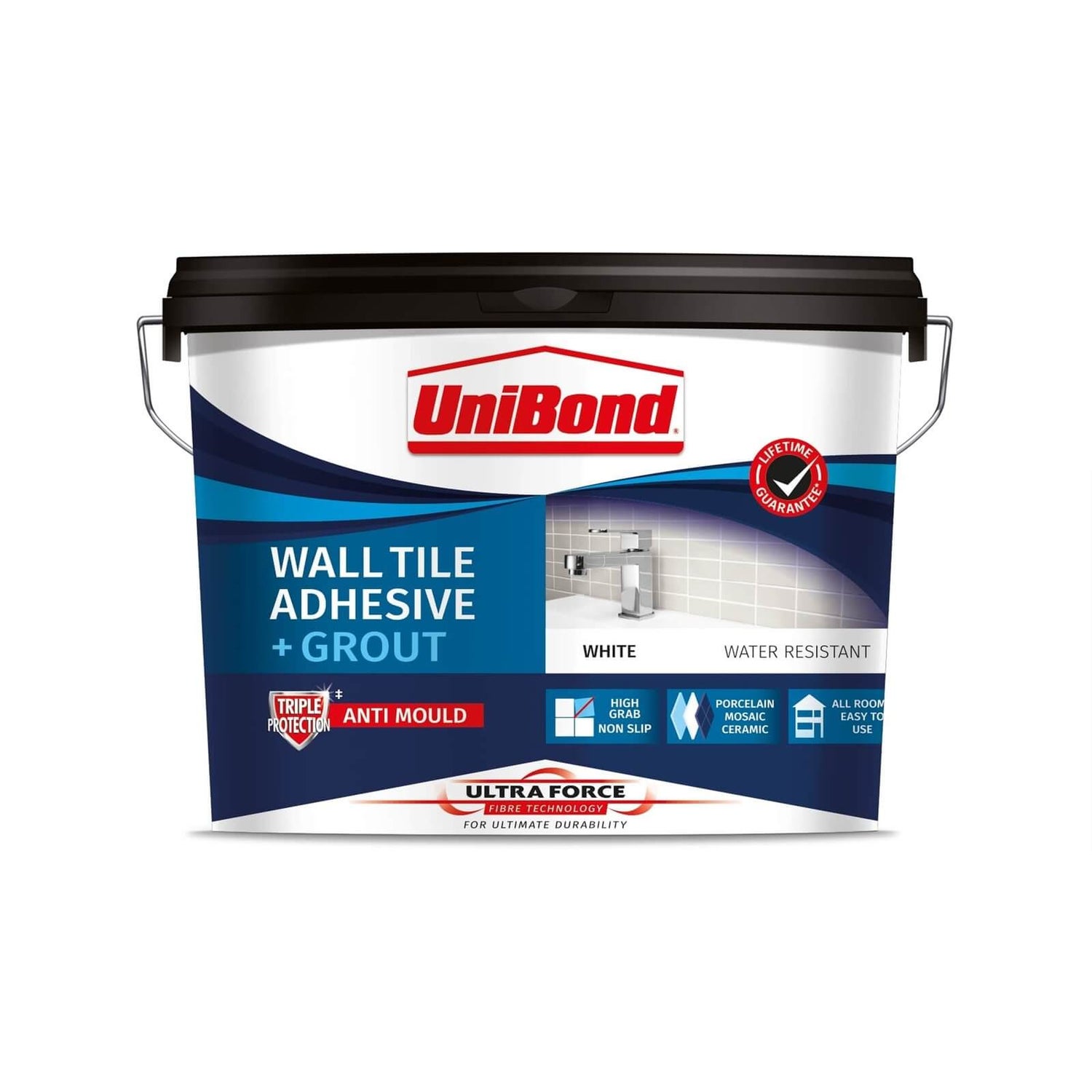 UniBond UltraForce Wall Tile Adhesive & Grout White 12.8kg Homebase