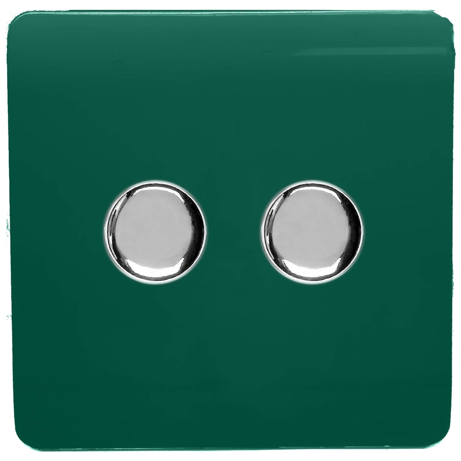 Trendi Switch 2 Gang 120 Watt LED Dimmer Switch in Dark Green Homebase
