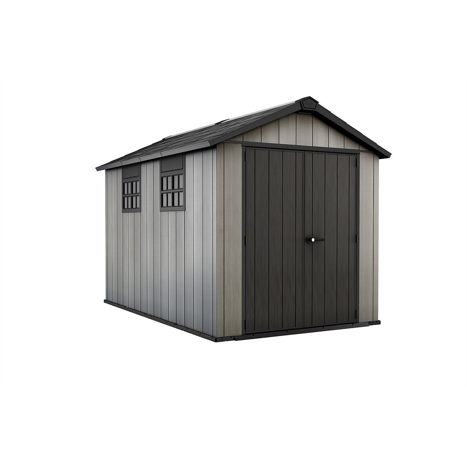 Keter Oakland 7.5 x 11ft Outdoor Plastic Garden Storage Shed Grey