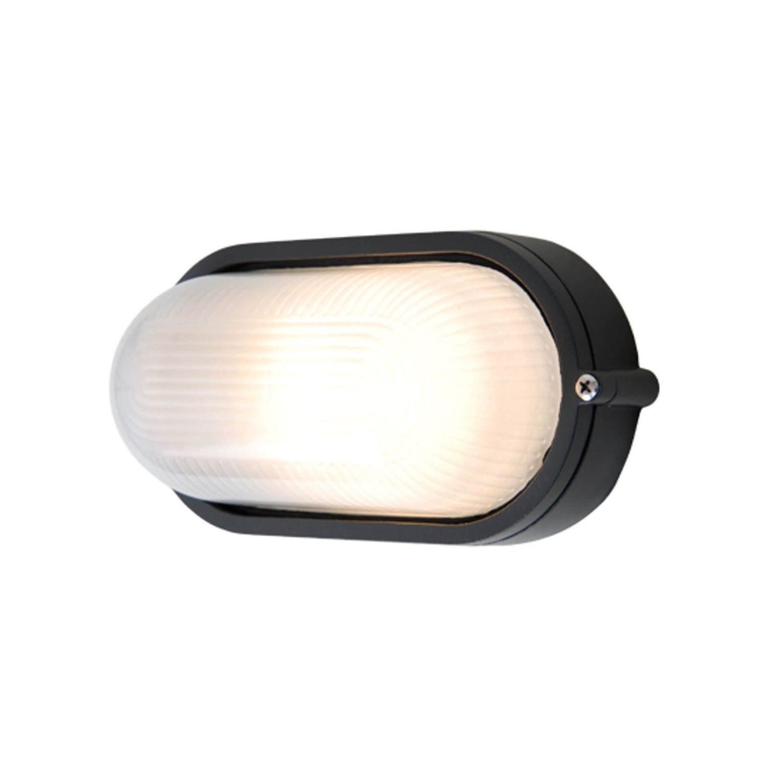 Lutec Echo Outdoor Bulkhead Wall Light In Black Homebase