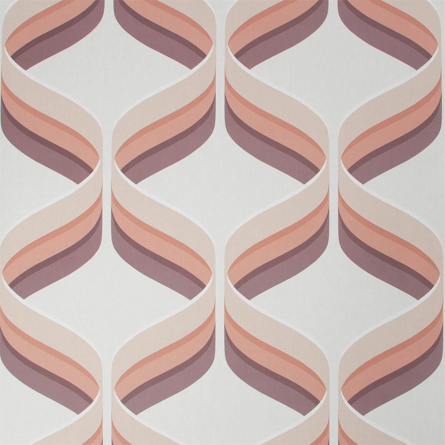 Fresco Retro Ogee Burnt Orange Wallpaper Homebase