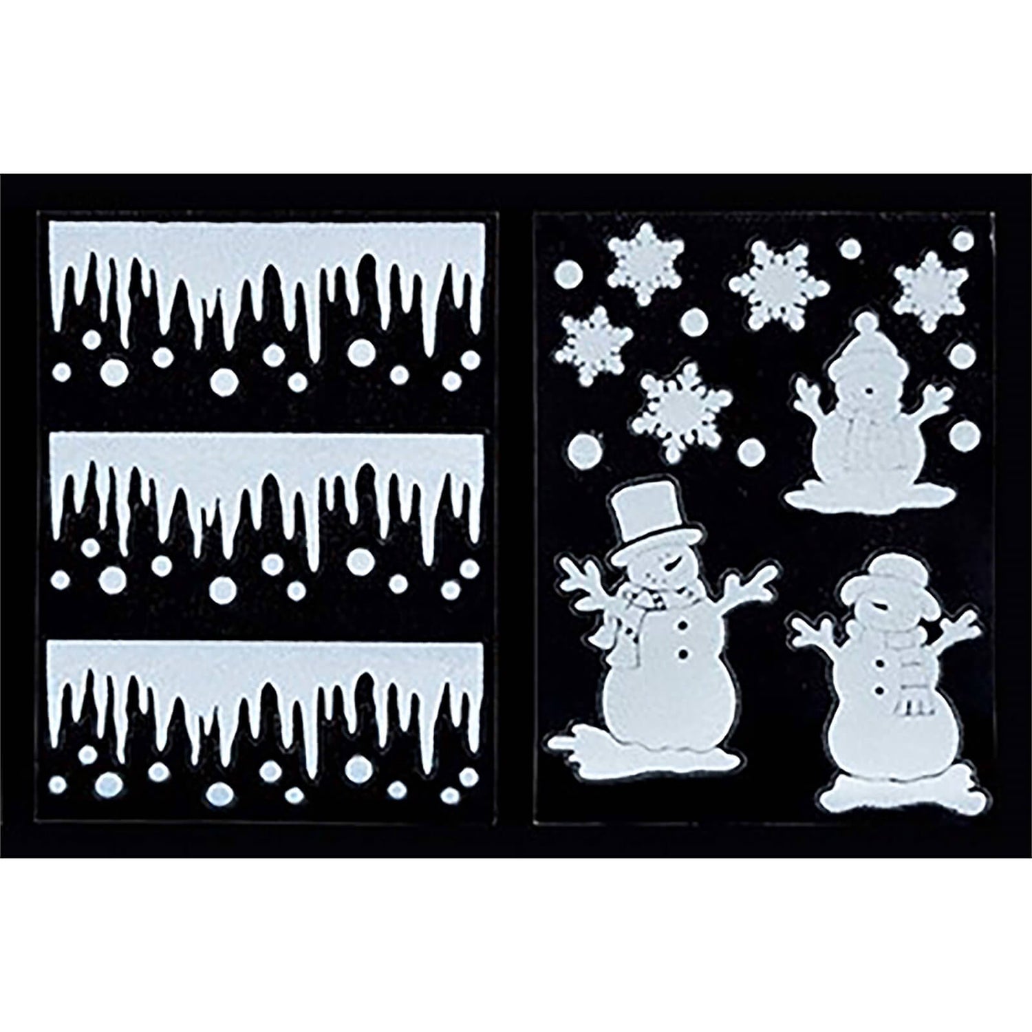 Icicle or Snowmen Flock Window Stickers (Assorted) | Homebase