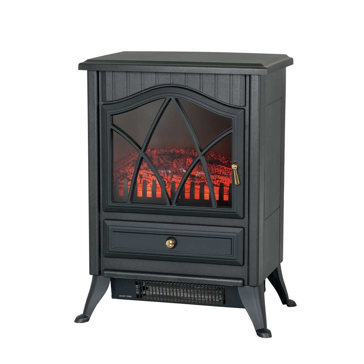 Stylec 1800W Flame Effect Electric Stove Heater Black Homebase