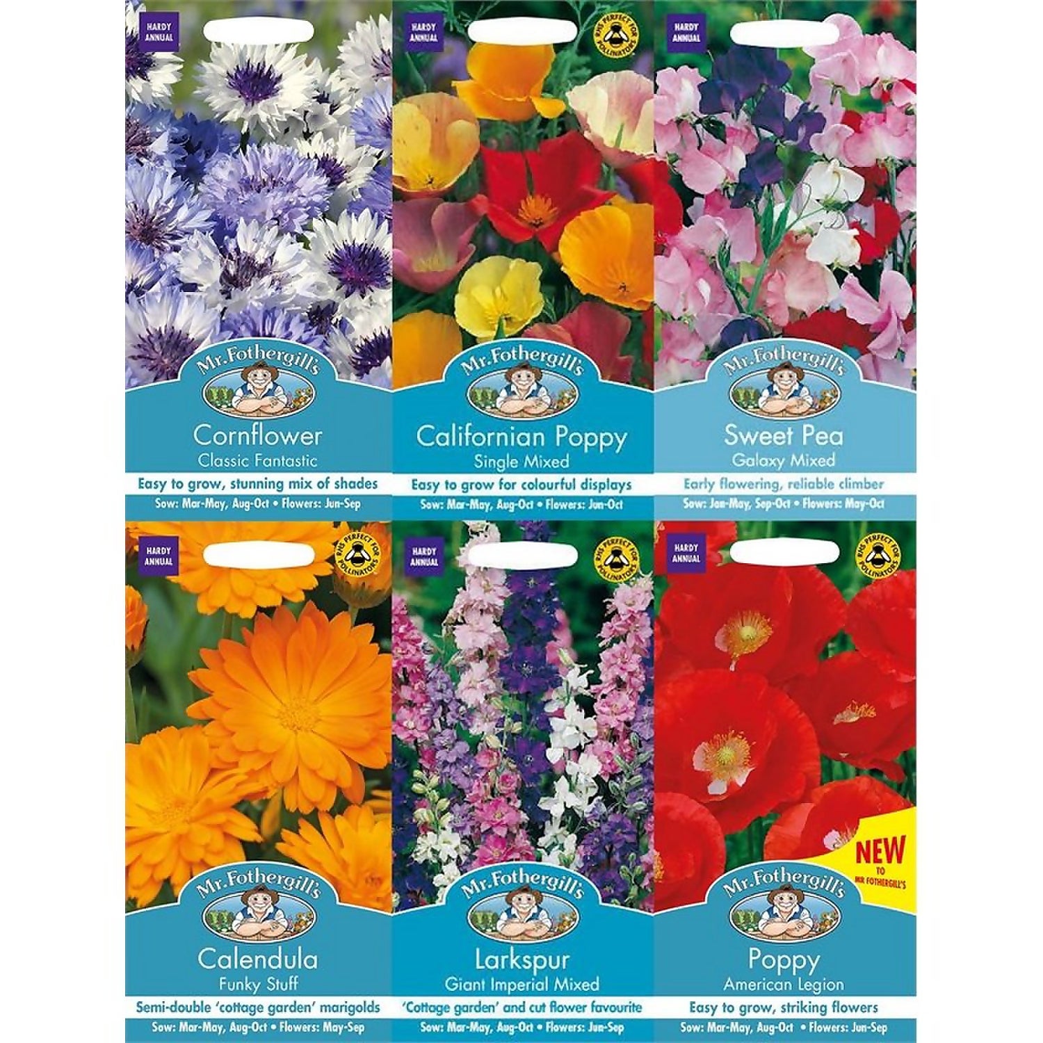 Mr. Fothergill's Late Season Sowing Flowers Seeds Bundle