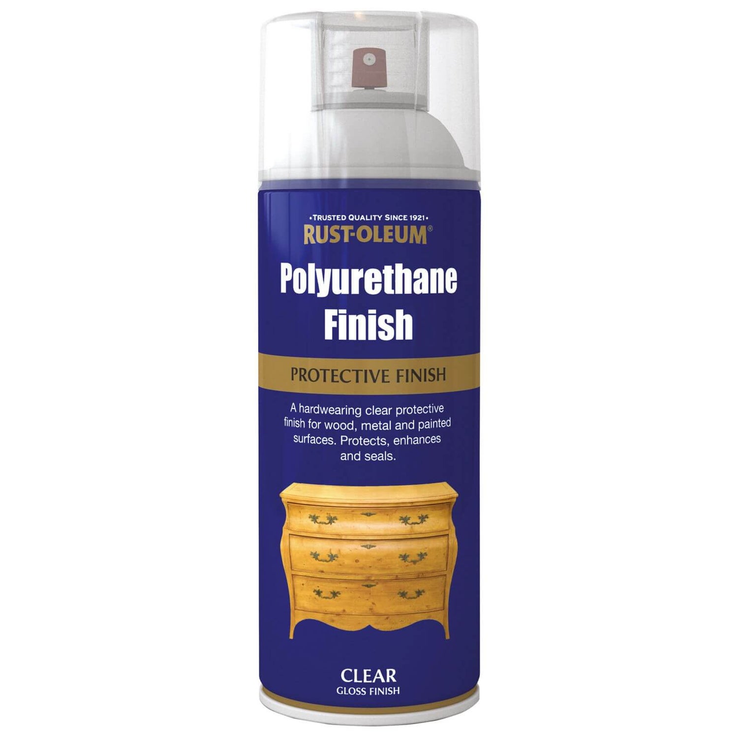 RustOleum Polyurethane Gloss Spray Paint Clear 400ml Homebase