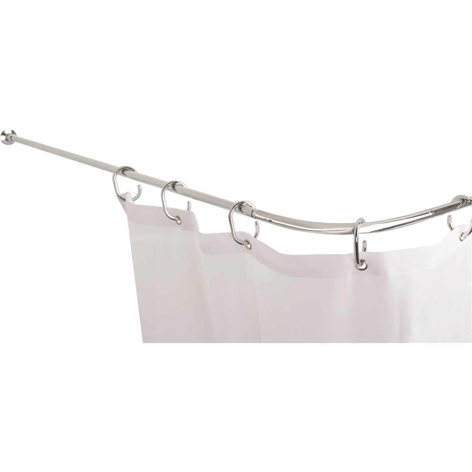 Croydex Fineline Shower Curtain Rod Set Chrome Homebase