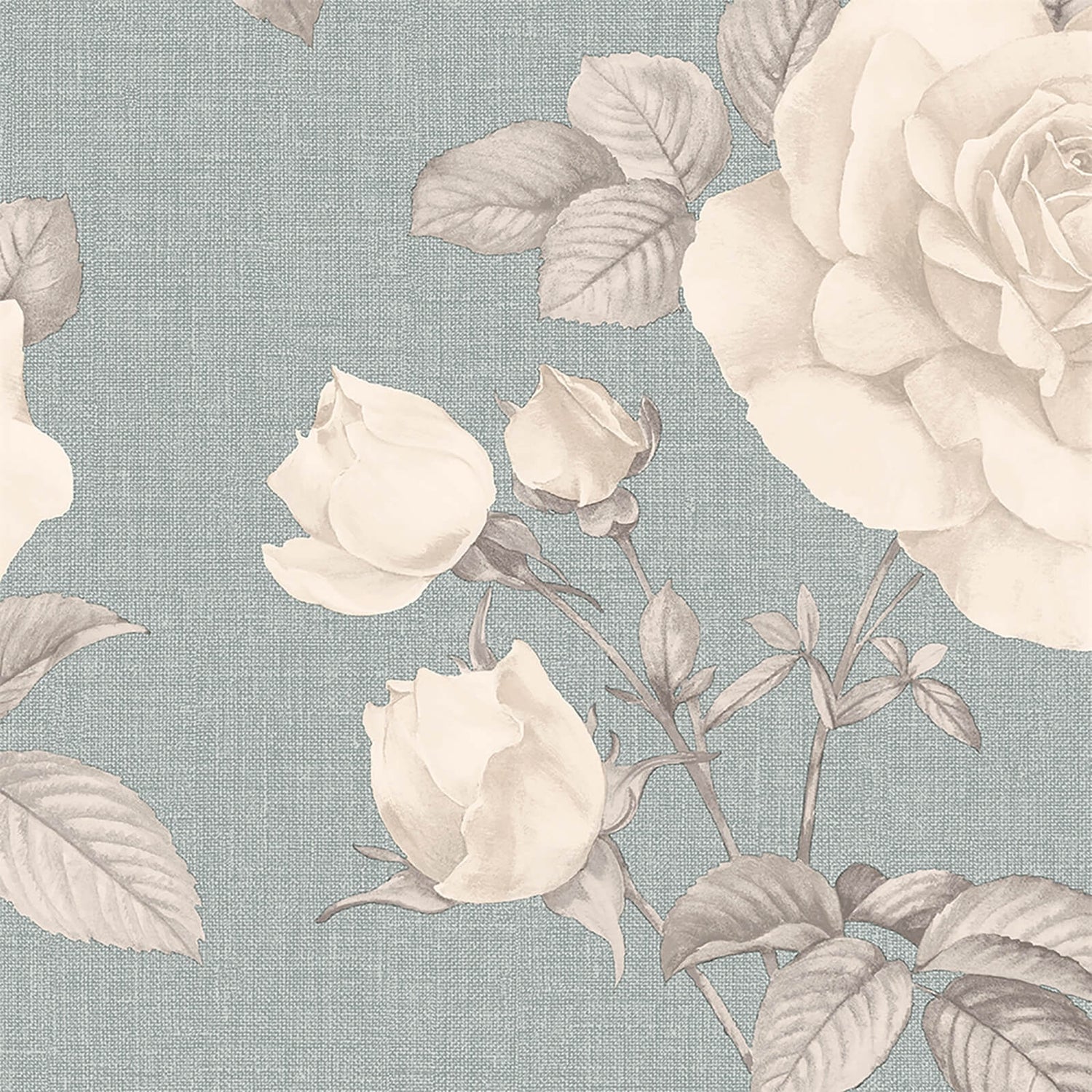 Belgravia Decor Rosa Smooth Teal Wallpaper Homebase