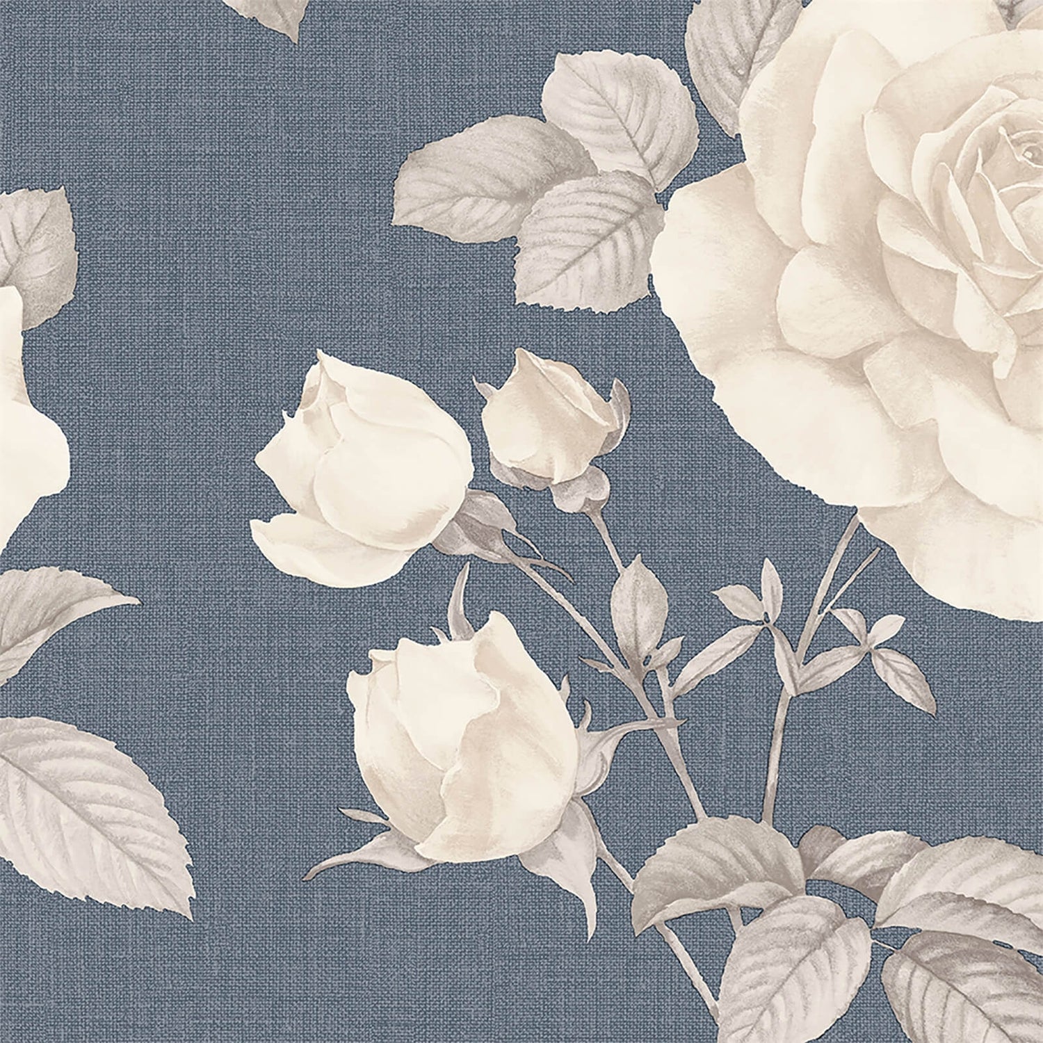 Belgravia Decor Rosa Smooth Navy Wallpaper Homebase