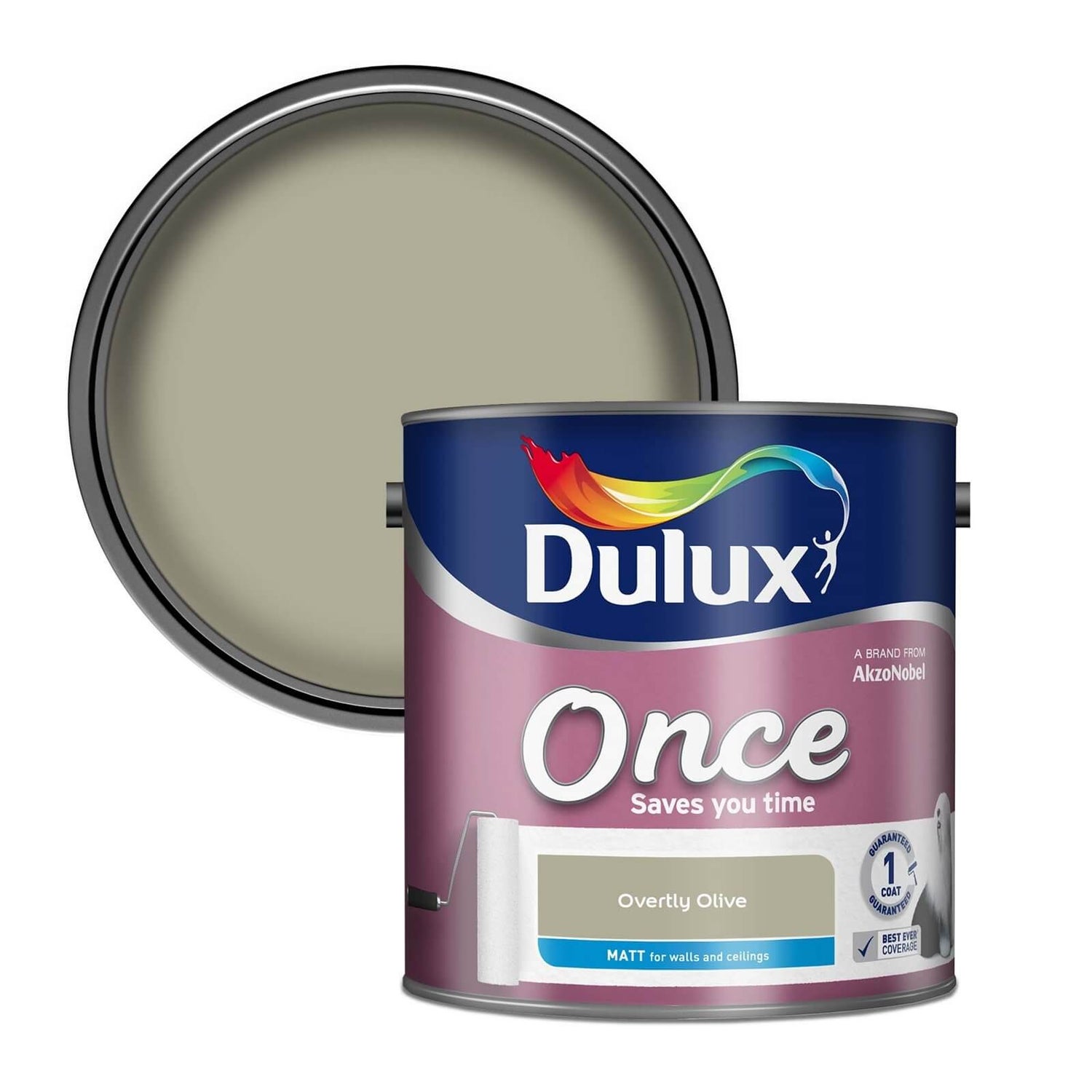 Dulux Once Overtly Olive Matt Paint 2.5L Homebase