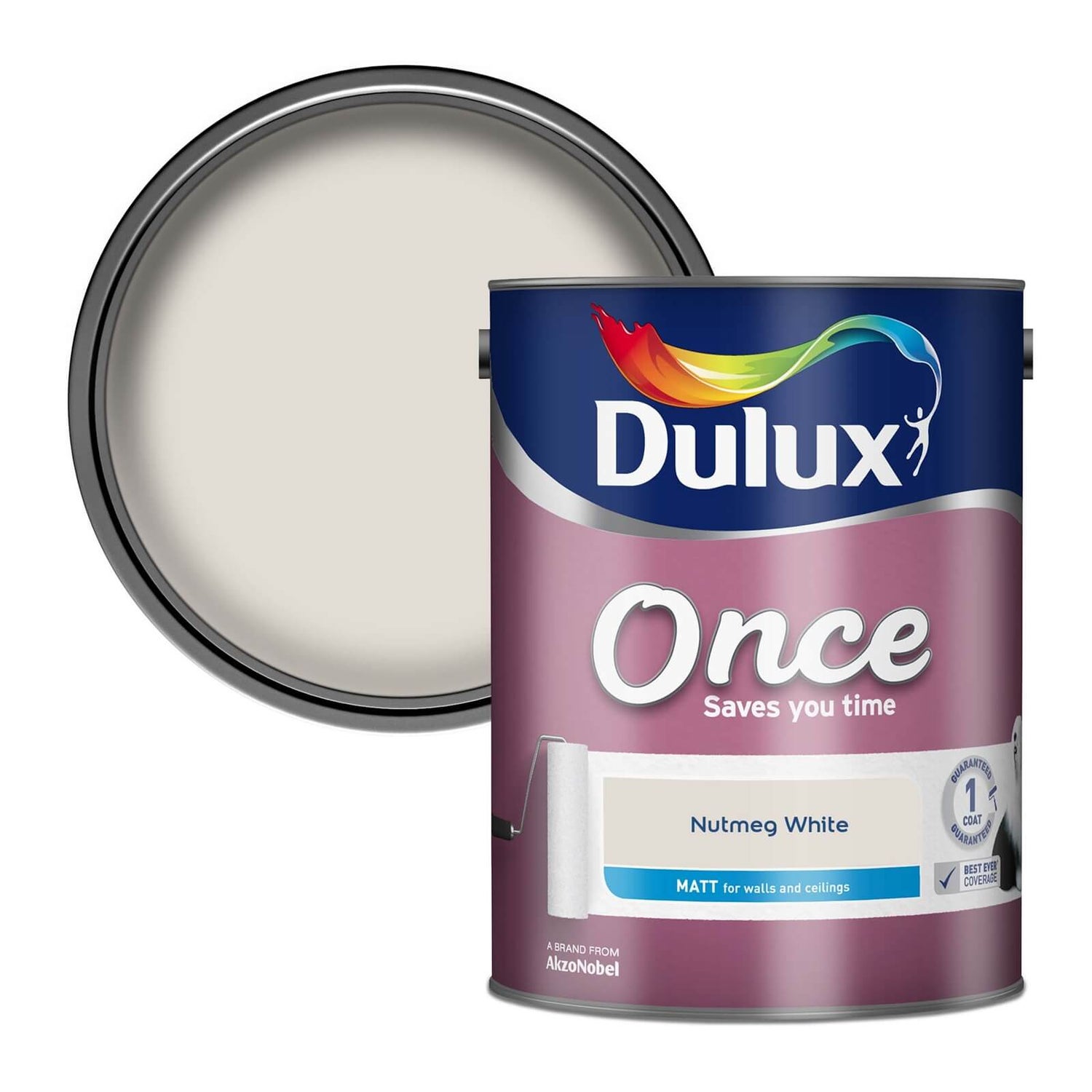 Dulux Once Nutmeg White - Matt Emulsion Paint - 5L | Homebase