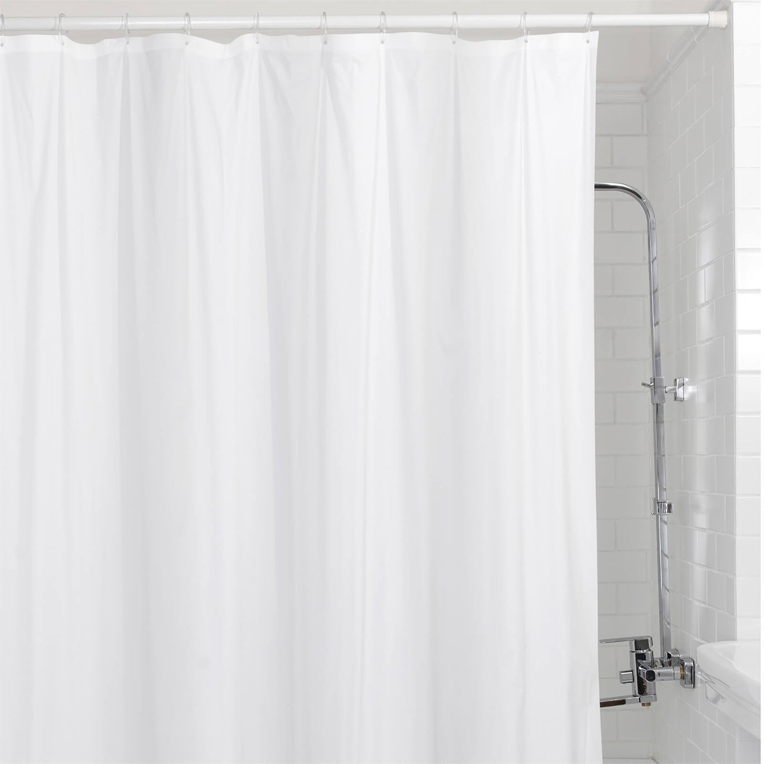 HBV PVC Shower Curtain - Plain White | Homebase