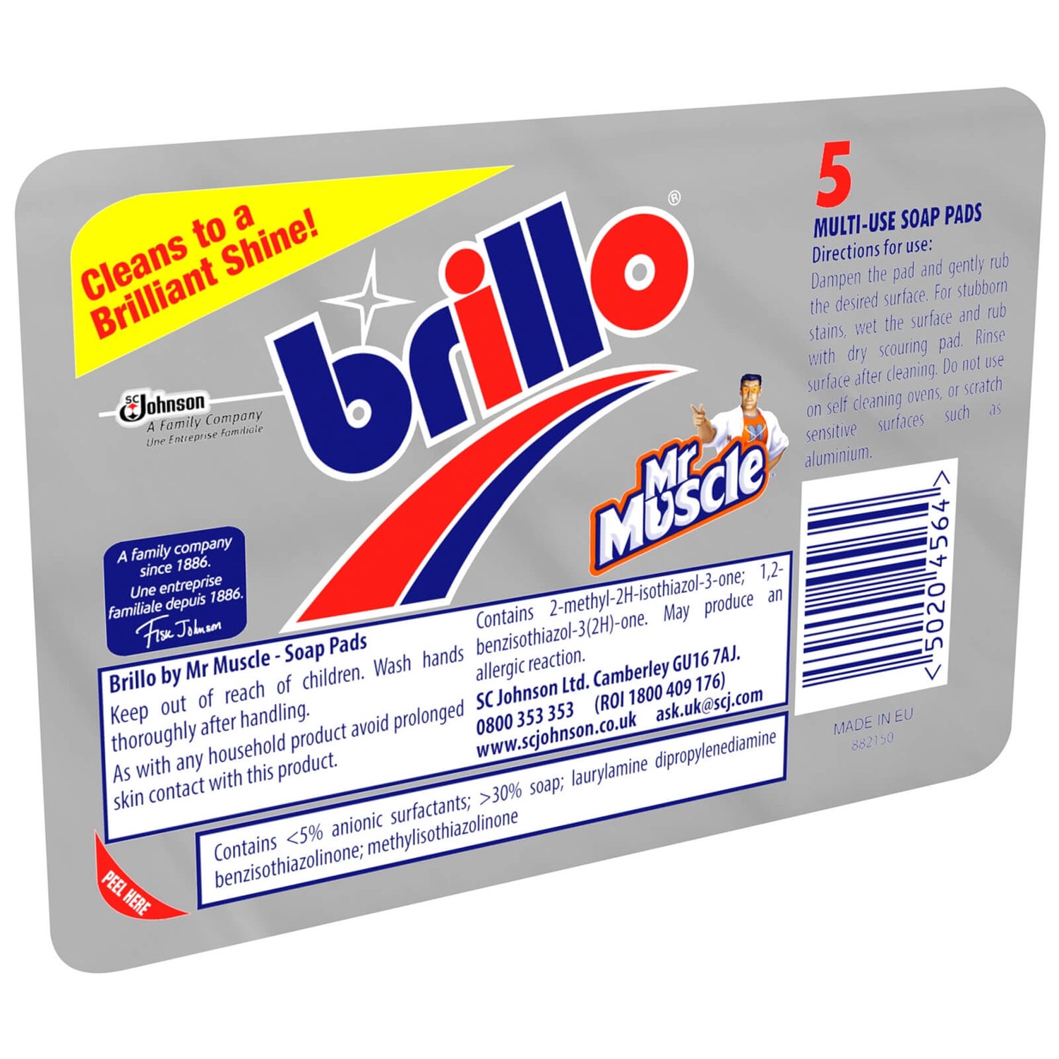 Brillo Pads 5 Pack Homebase
