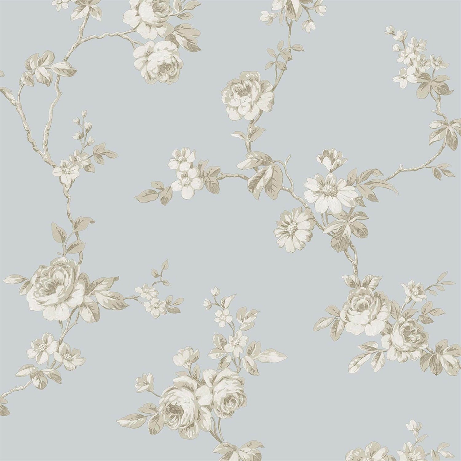 Grandeco Floral Trail Blue Wallpaper Homebase