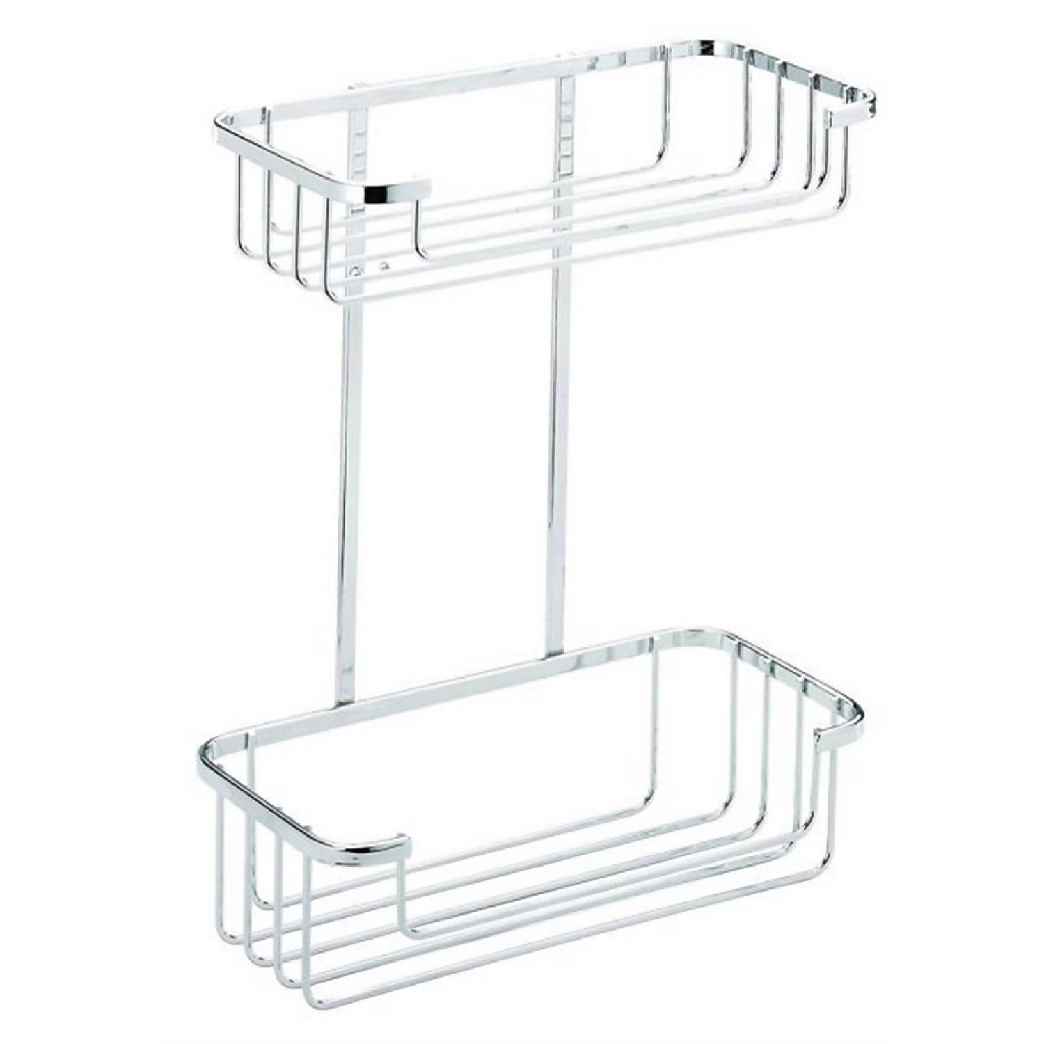 Croydex Bathroom Tidy 2 Tier Cosmetic Basket Chrome Homebase