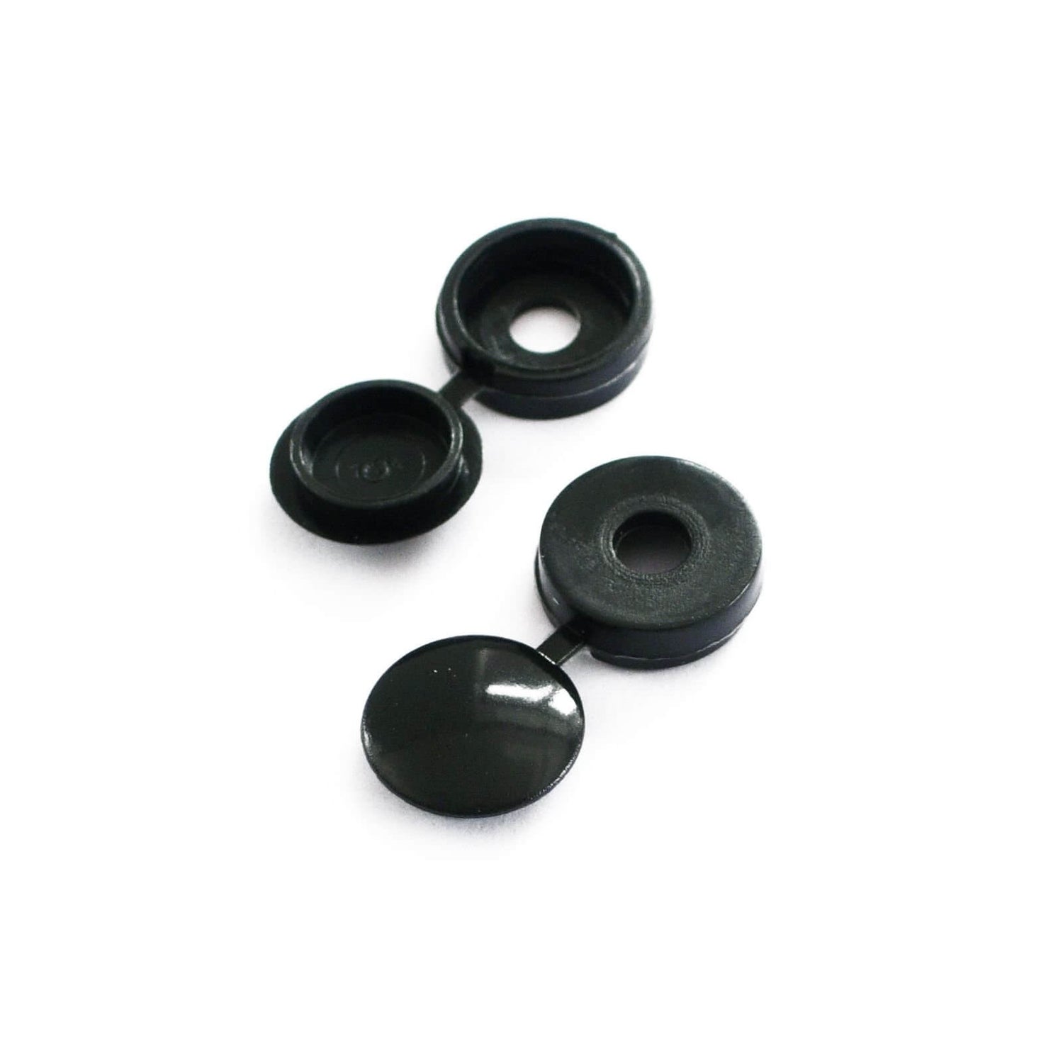 Hinged 12mm Screw Cover Caps Black 48 Pack Homebase