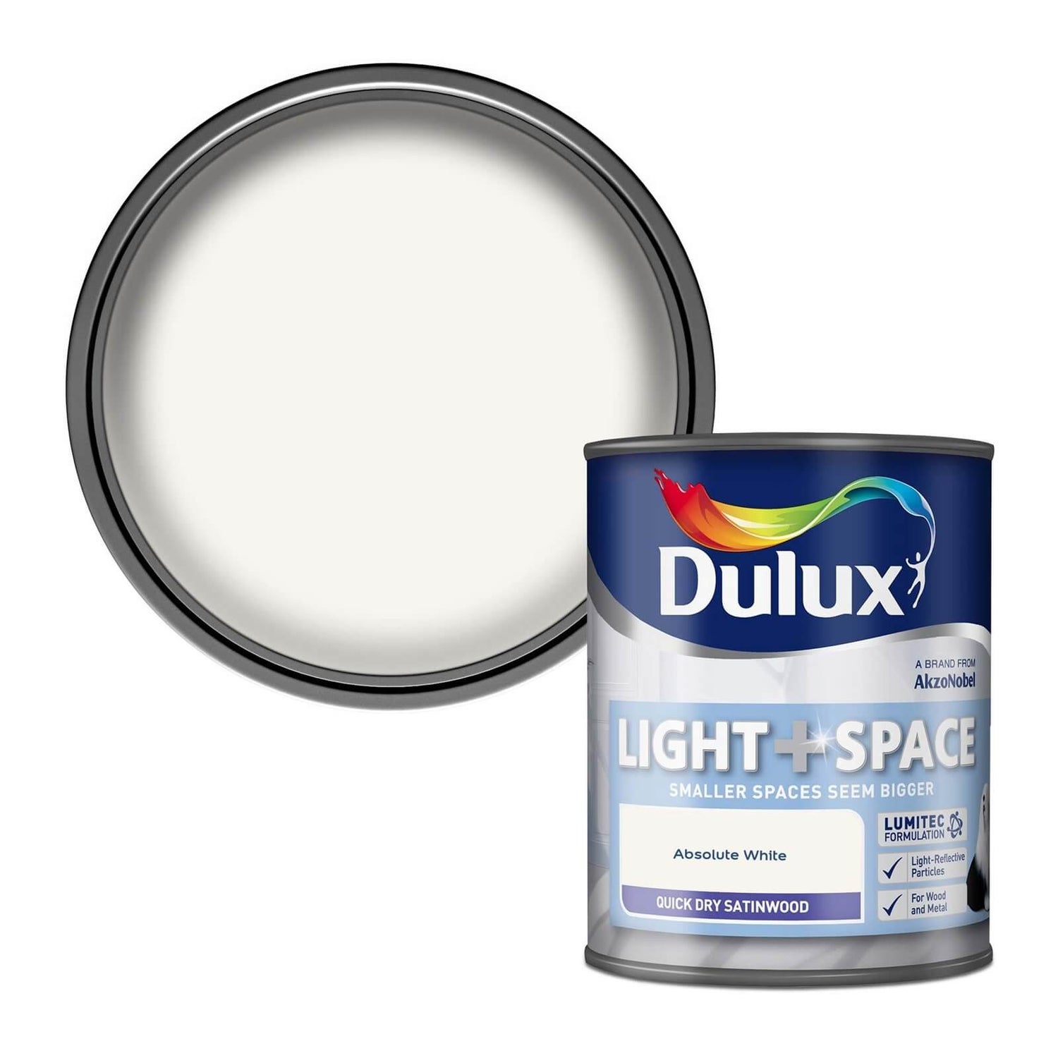 Dulux Quick Dry Absolute White Satinwood Paint 750ml Homebase