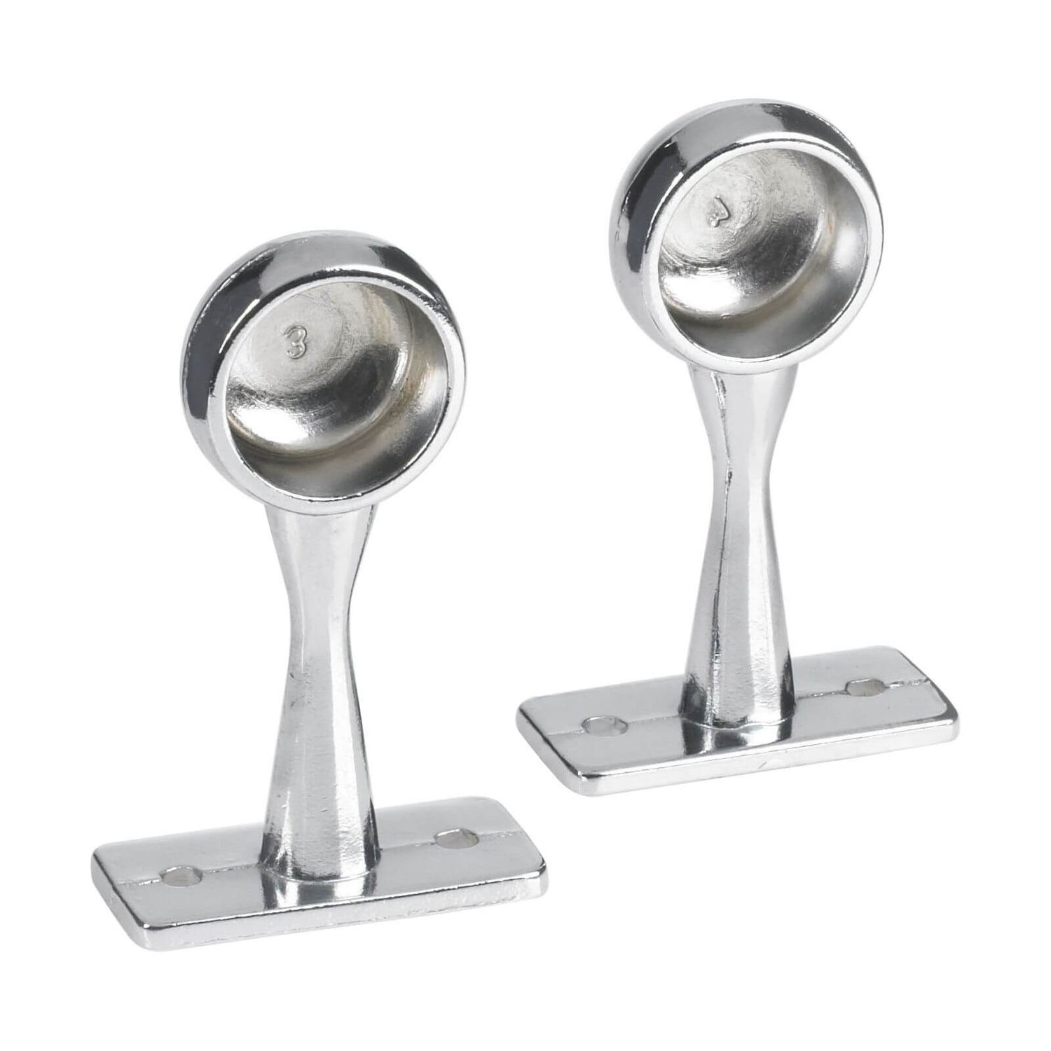Standard End Brackets Chrome Plated 19mm Homebase
