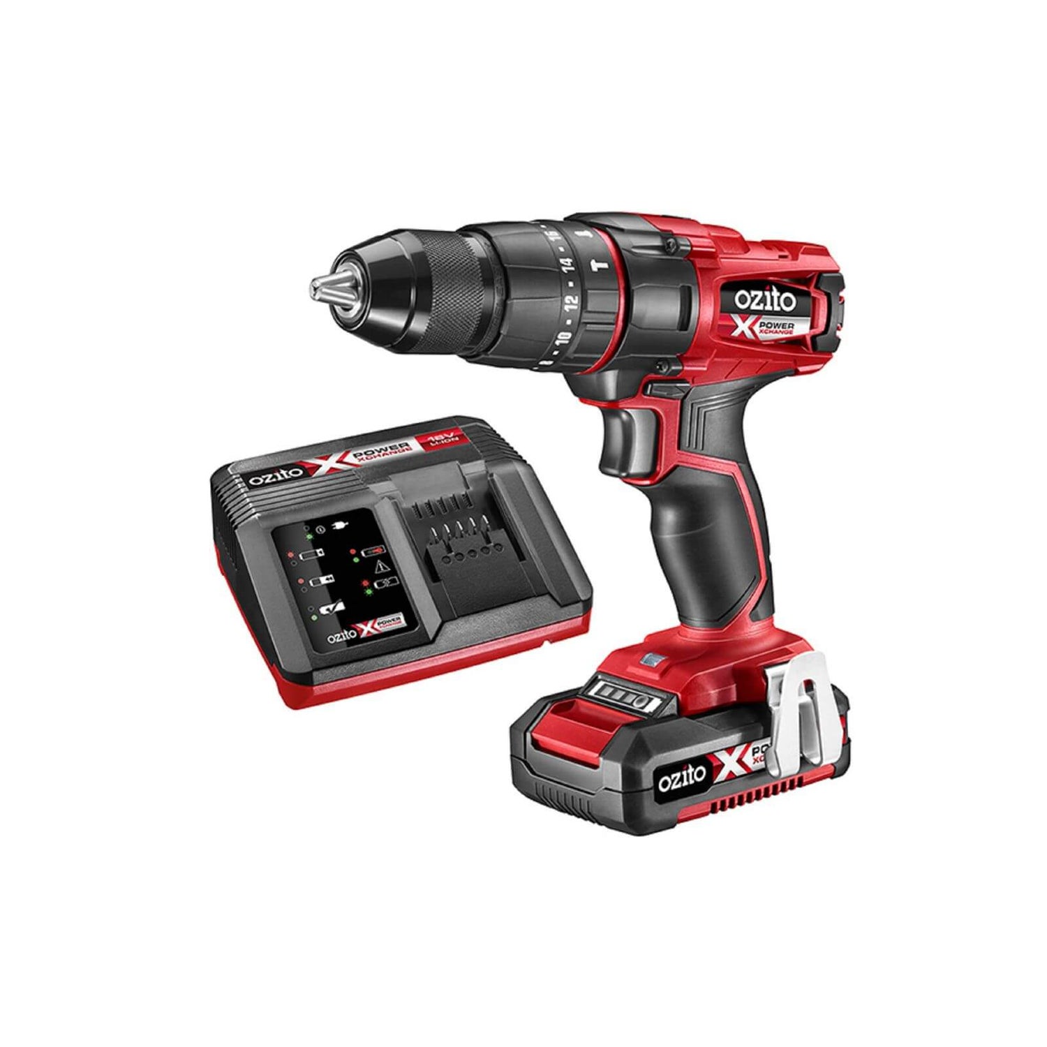 Ozito by Einhell Power X Change 18V Cordless Hammer Drill Kit Homebase