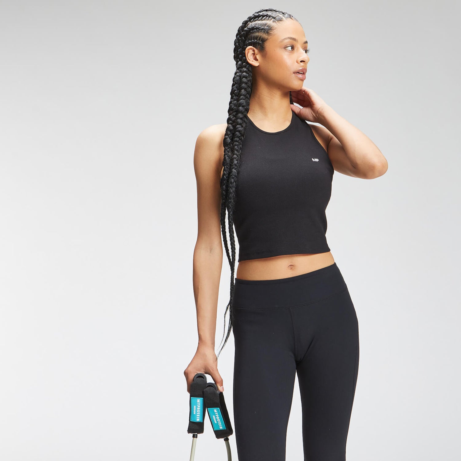 MP Women's Rest Day Cropped Rib Vest Black MYPROTEIN™