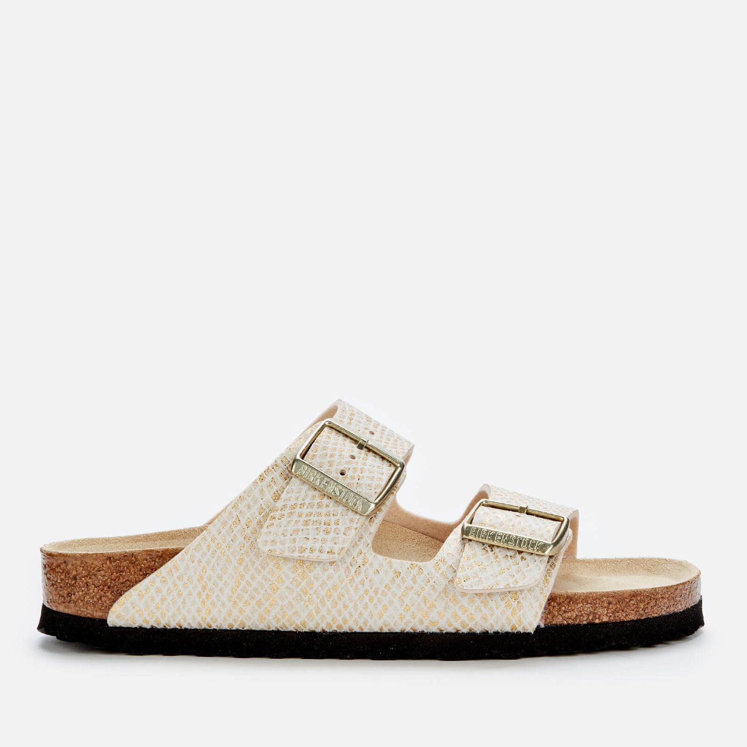 natural arizona shiny python sandals