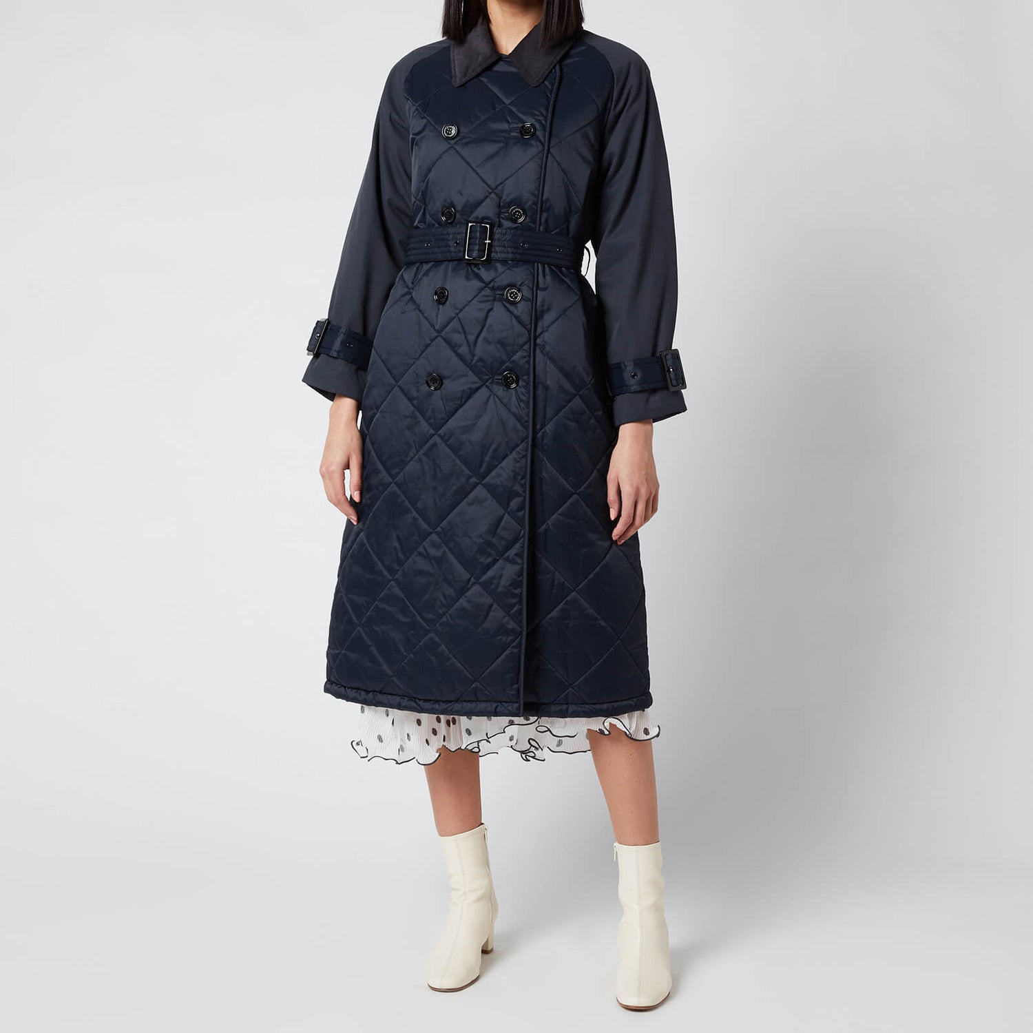 Barbour X Alexa Chung Women's Delia Quilted Jacket Dk Navy Free UK