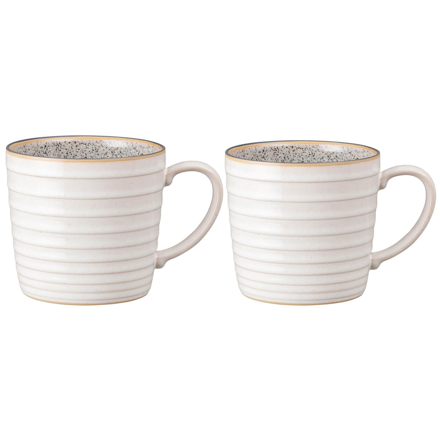 Denby Studio Grey White Ridged Mug Set of 2