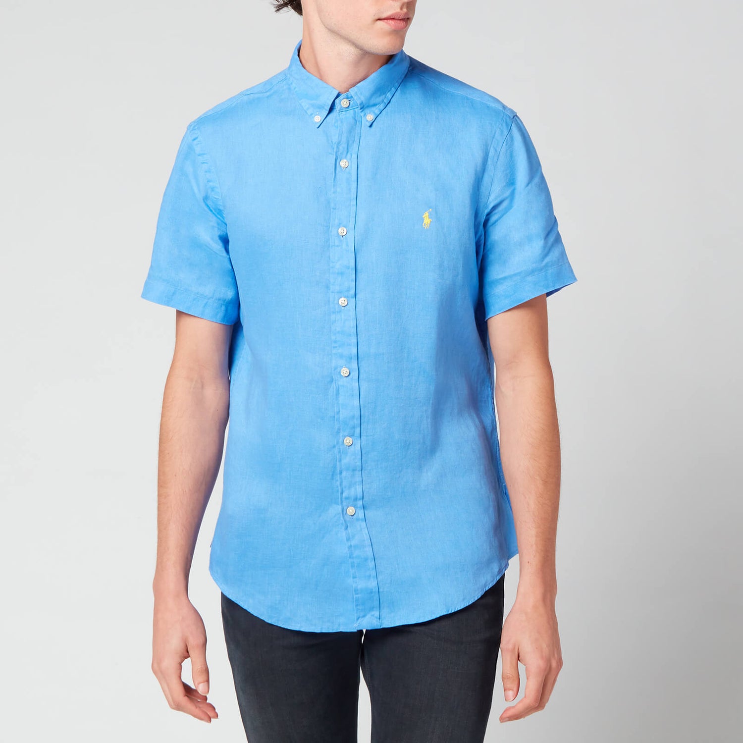 Polo Ralph Lauren Men's Slim Fit Linen Short Sleeve Shirt - Harbor ...