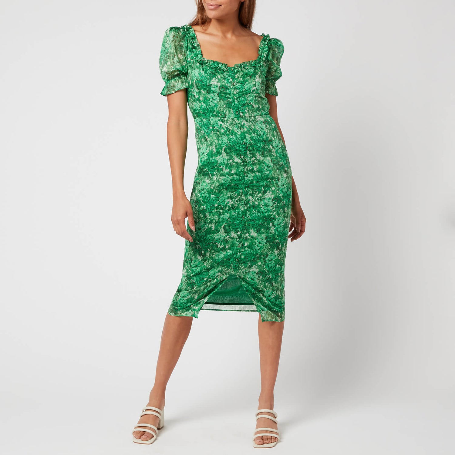 Hope & Ivy Women's The Carrie Made with Liberty Fabric Tonal Green